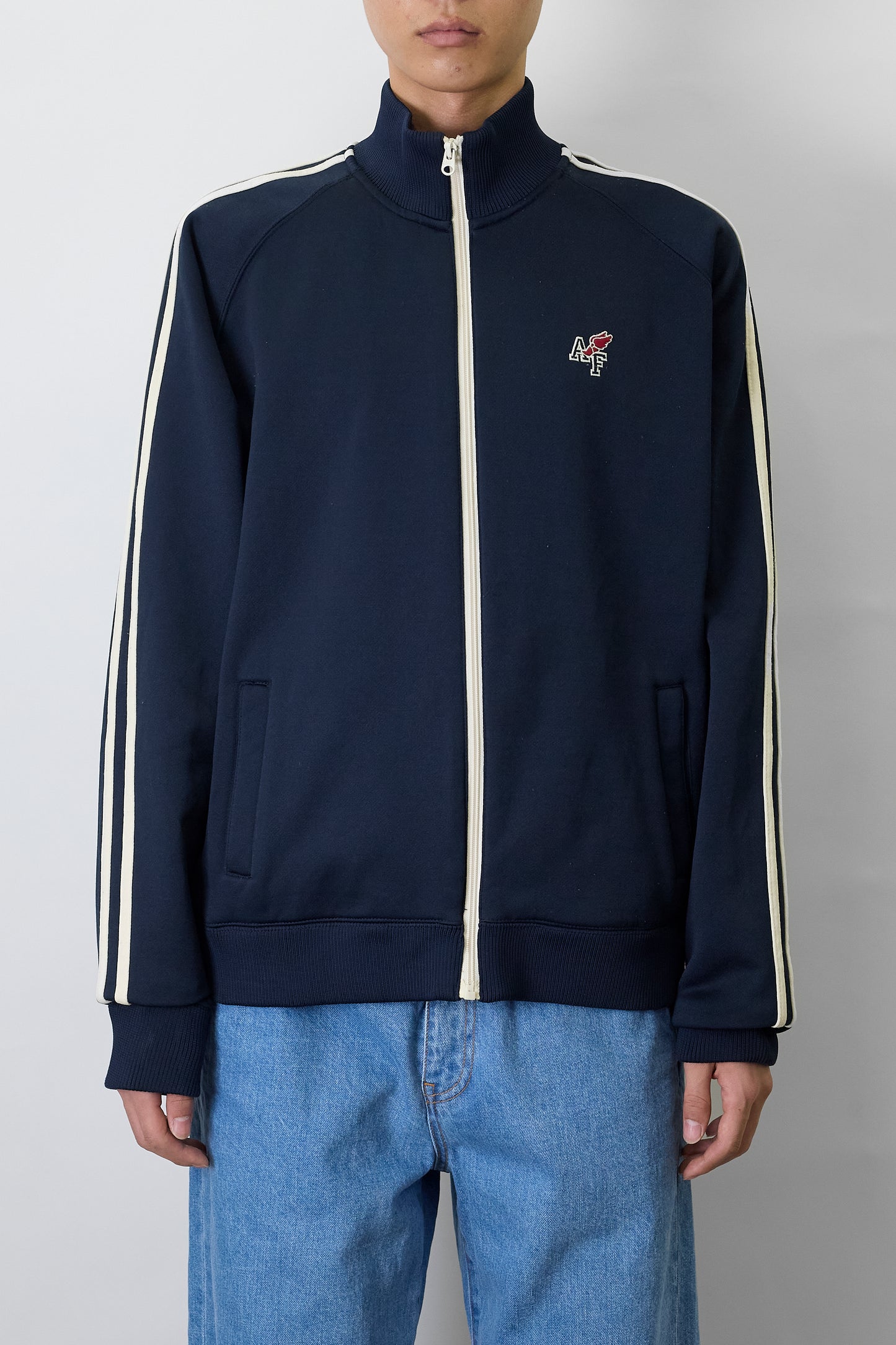 ABROCOMBIE&FITCH NAVY ZIP UP JACKET