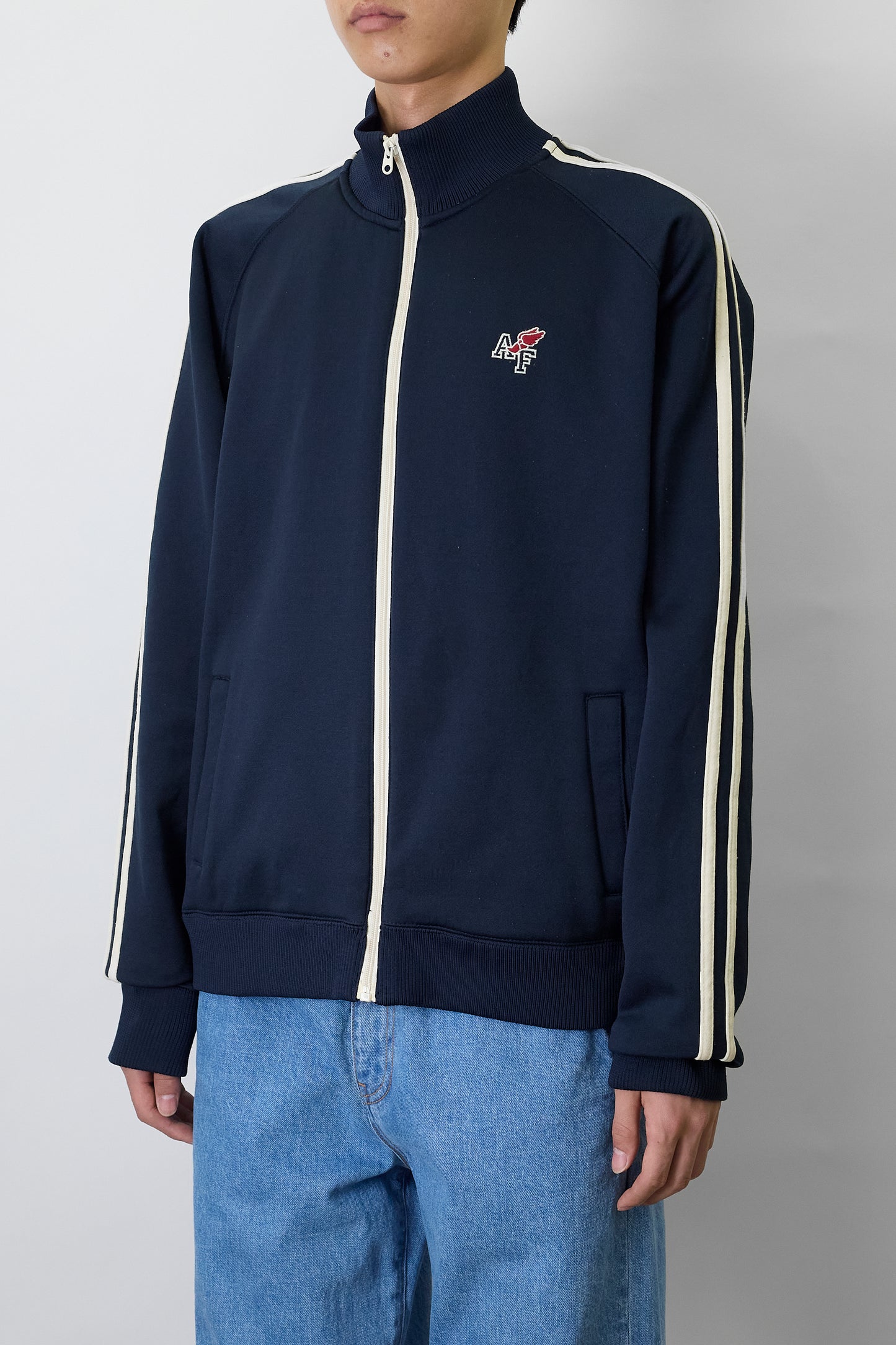 ABROCOMBIE&FITCH NAVY ZIP UP JACKET