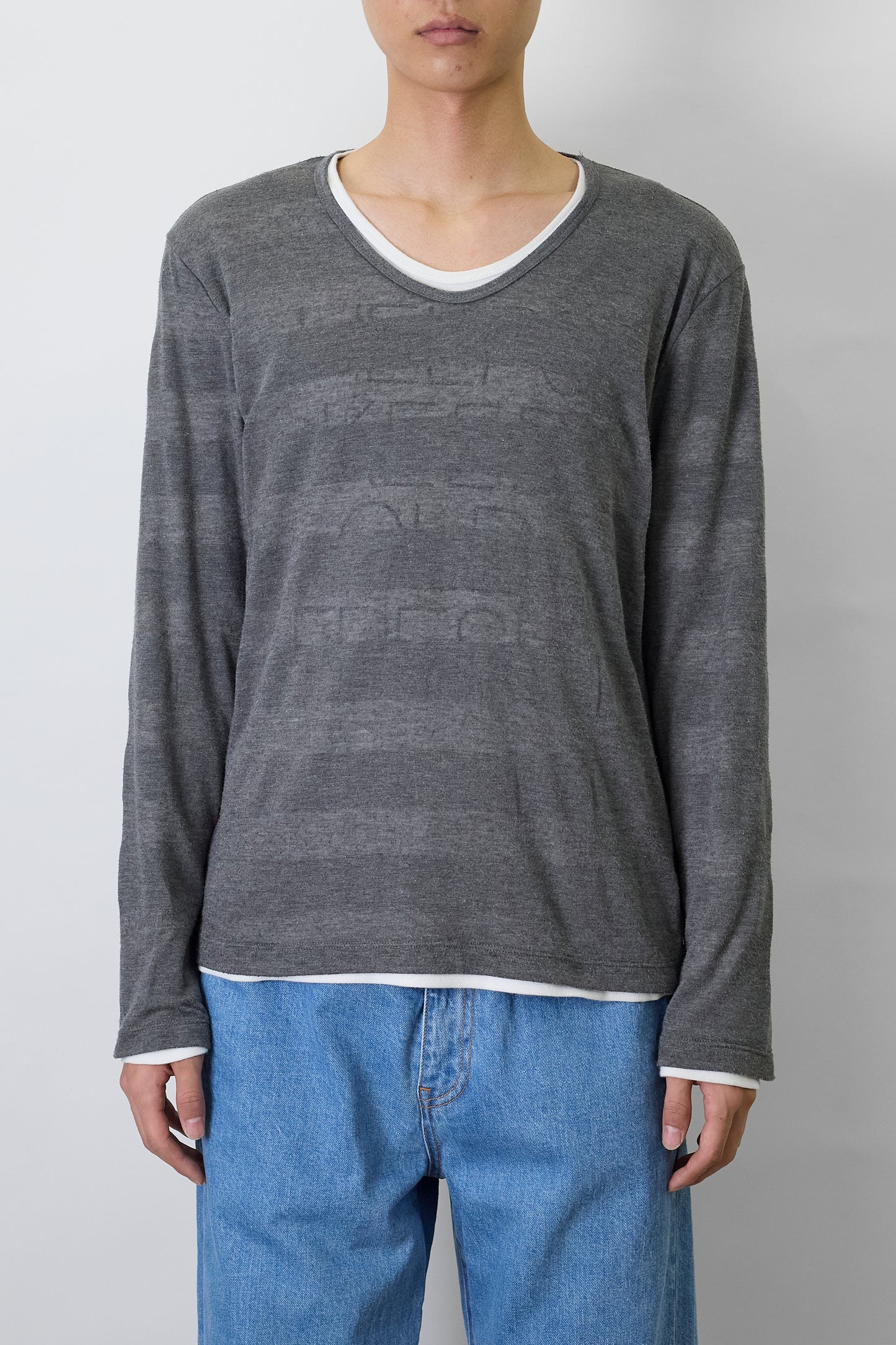 HIDEAWAYS NICOLE DESIGNED GRAY LONG SLEEVE SHIRT