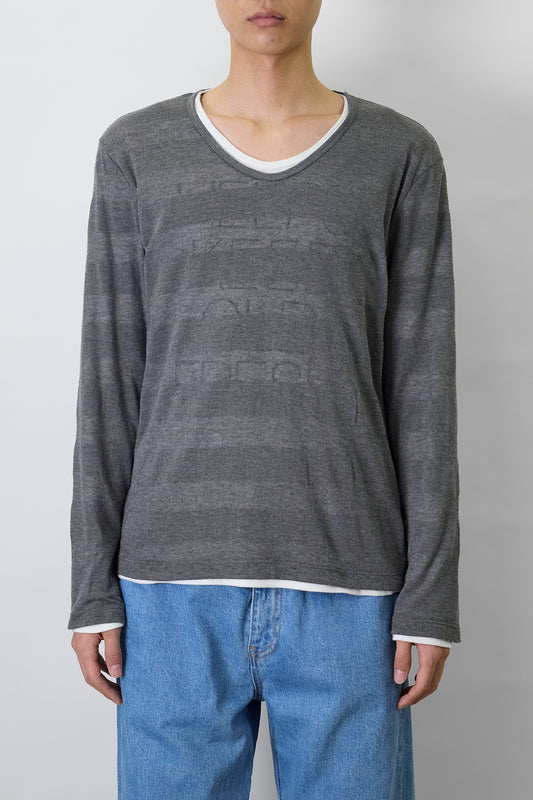 HIDEAWAYS NICOLE DESIGNED GRAY LONG SLEEVE SHIRT