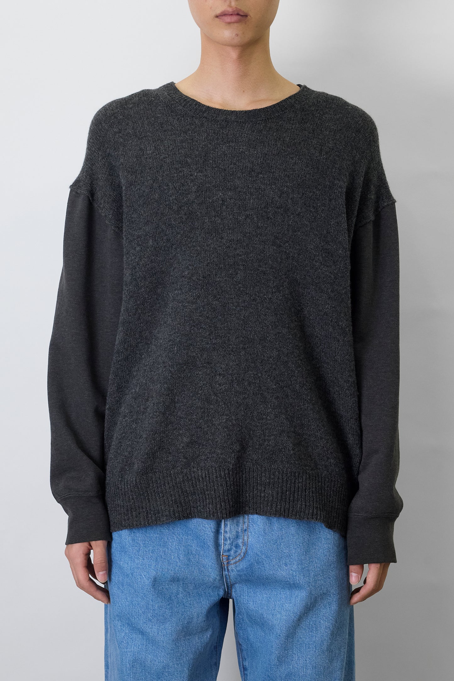 COMME DES GARCONS HOMME DESIGNED GRAY WOOL KNIT