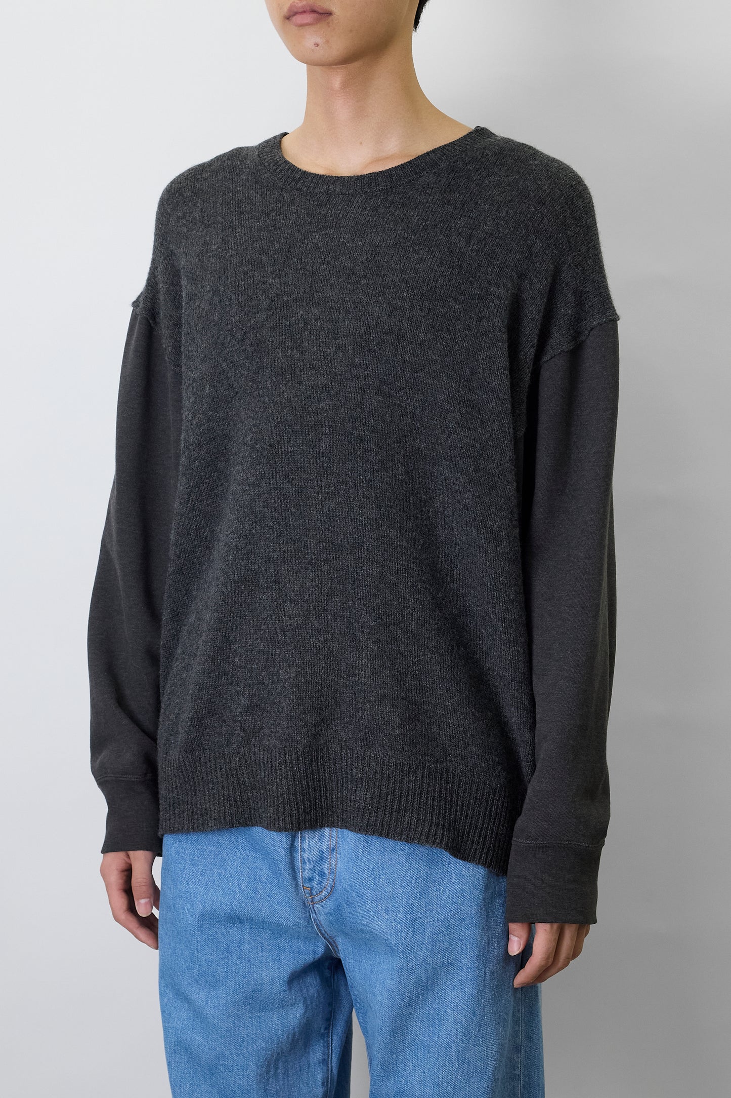 COMME DES GARCONS HOMME DESIGNED GRAY WOOL KNIT