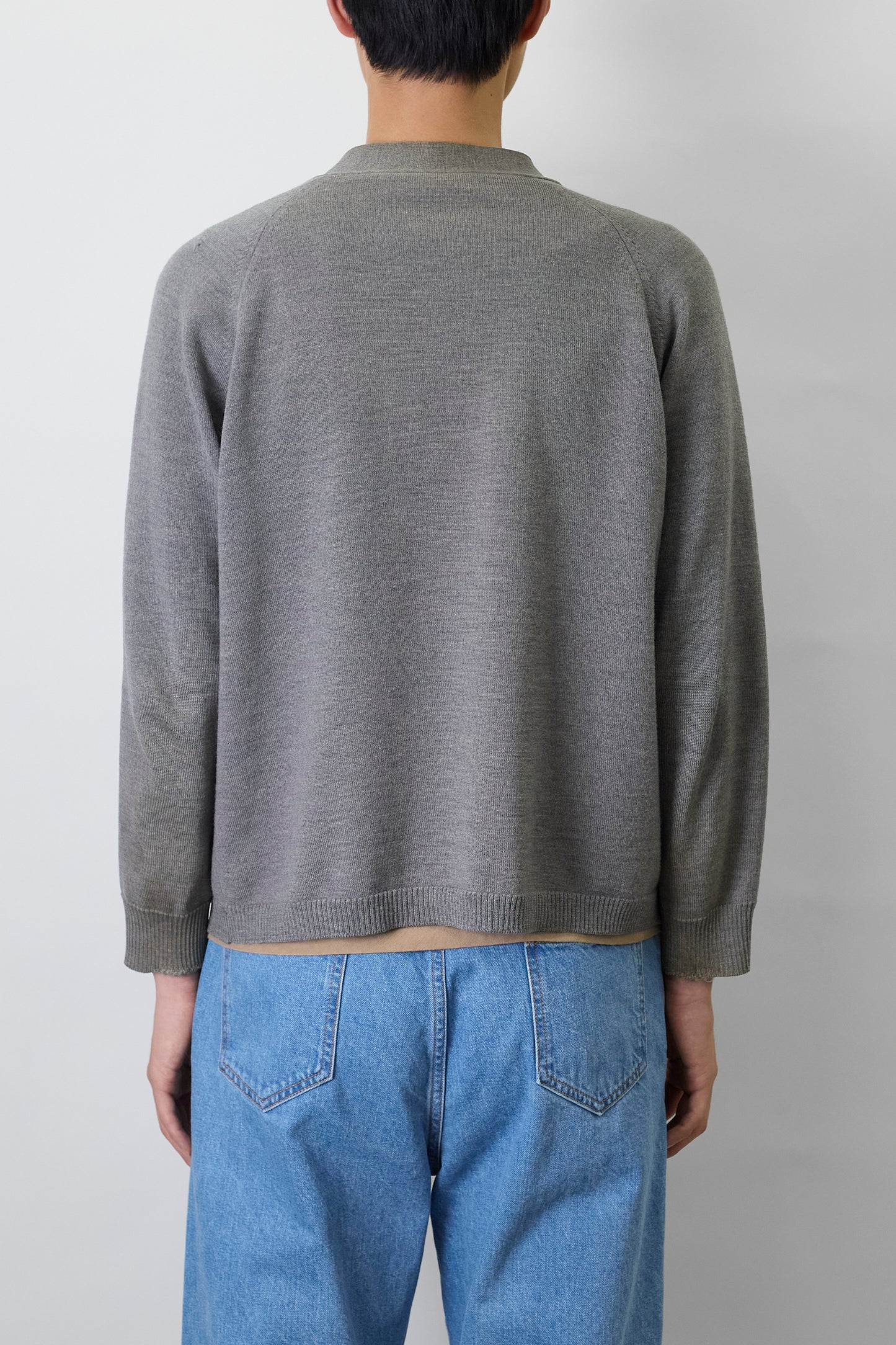 VINTAGE GRAY WOOL CARDIGAN KNIT MADE IN ITALY