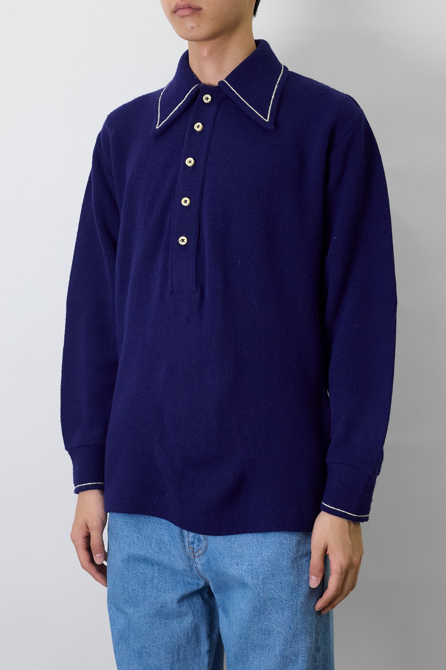 ROTHSHIRE SPORTWEAR NAVY KNIT POLO SHIRT
