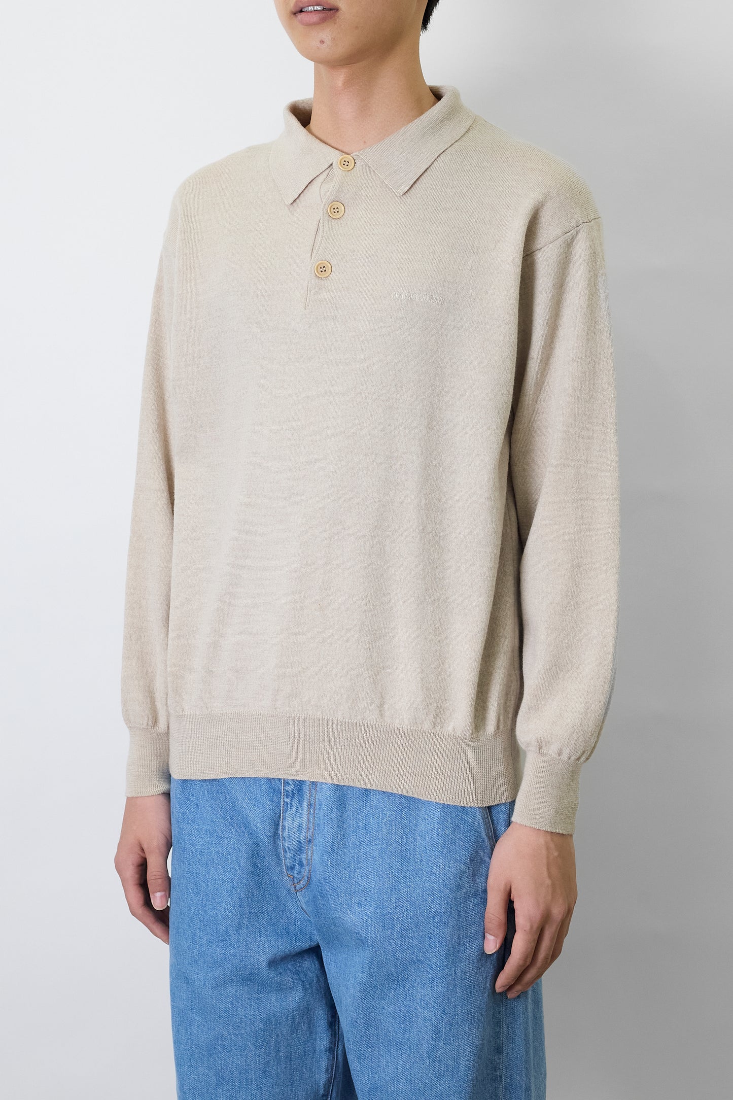 GIORGIO ARMANI BEIGE WOOL KNIT MADE IN ITALY