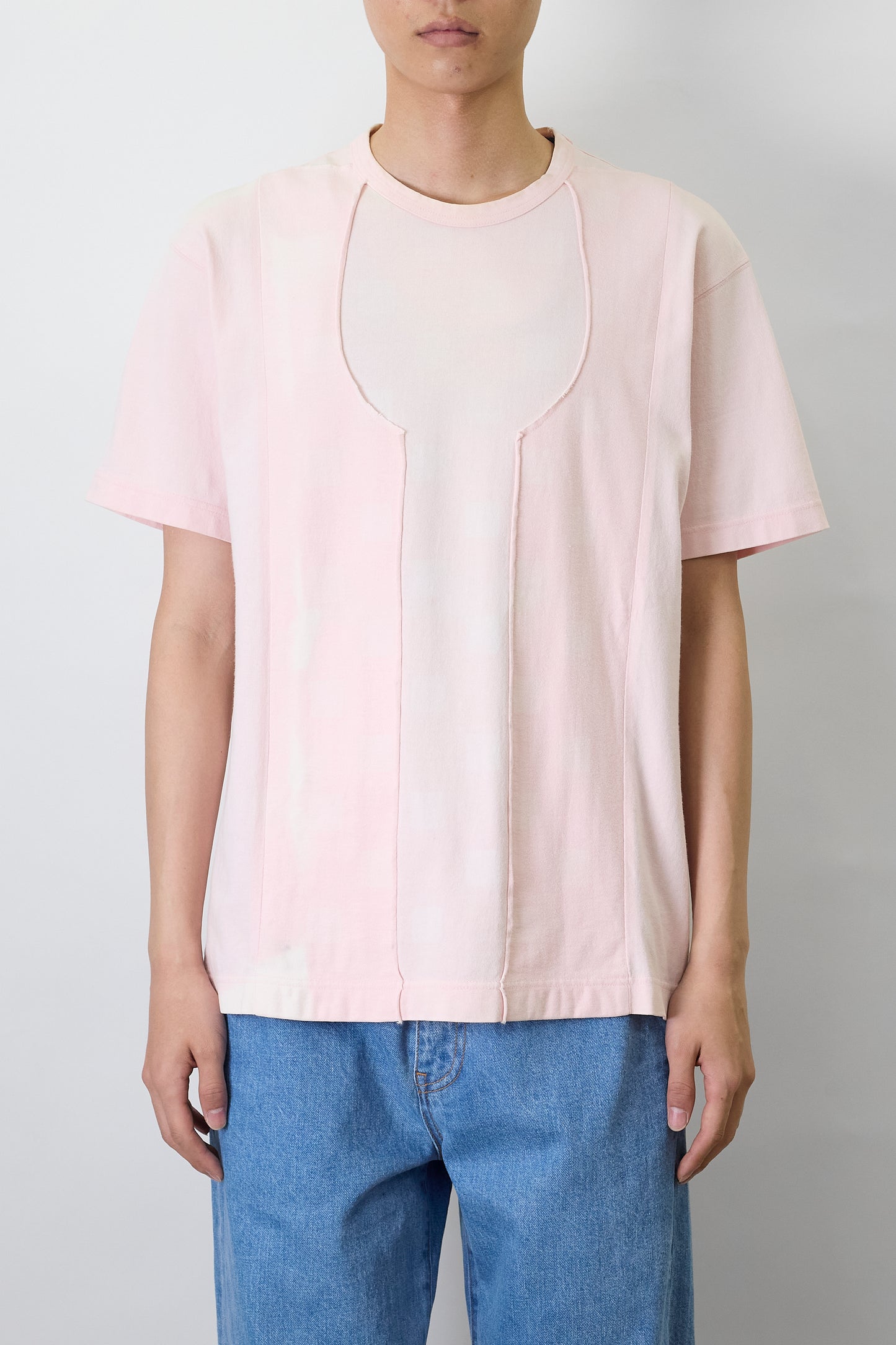 COMME DES GARCONS HOMME DESIGNED PINK HALF SLEEVE TEE SHIRT