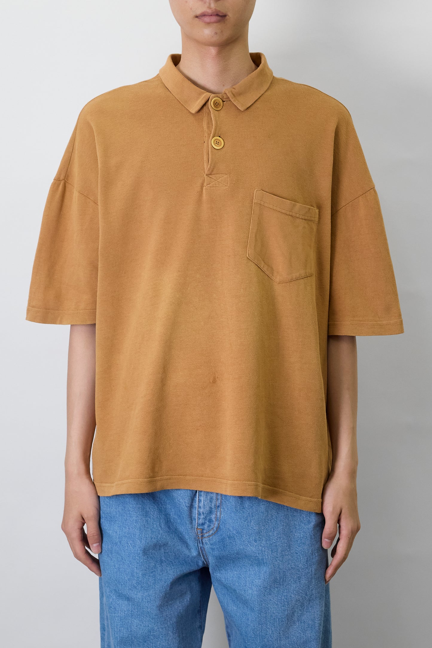 GIORGIO ARMANI BROWN HALF SLEEVE POLO SHIRT MADE IN ITALY