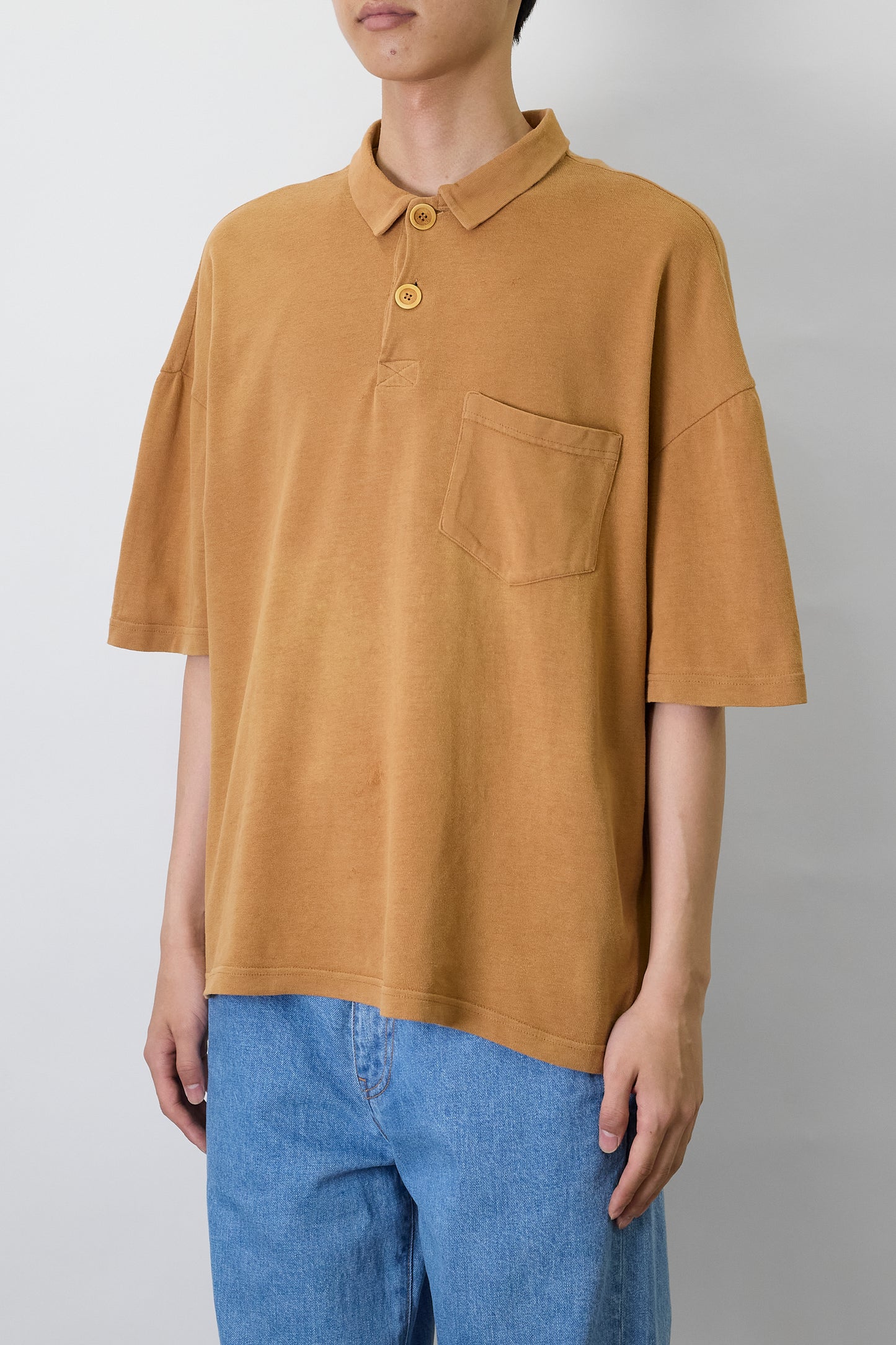 GIORGIO ARMANI BROWN HALF SLEEVE POLO SHIRT MADE IN ITALY