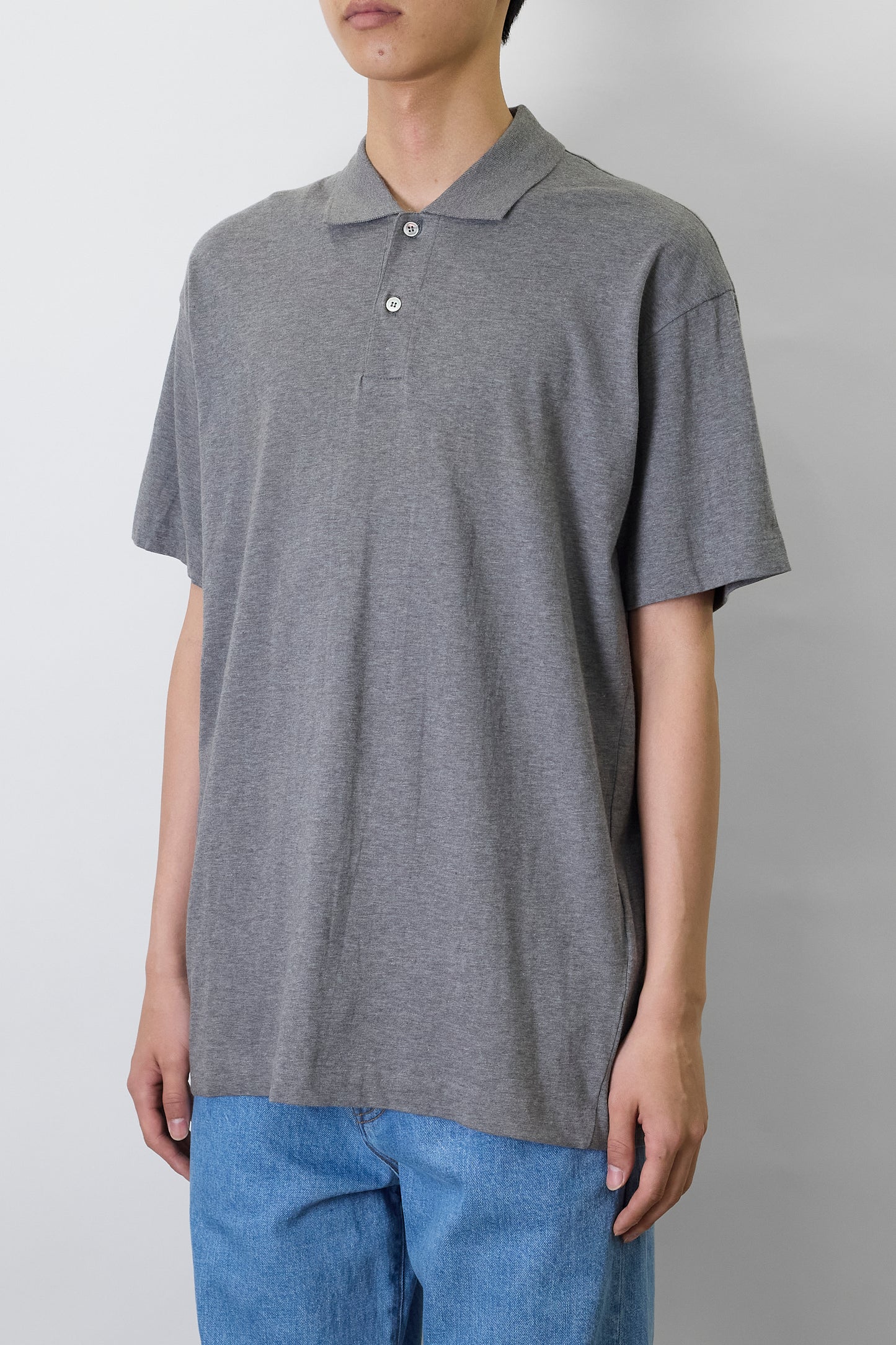 COMME DES GARCONS HOMME GRAY HALF SLEEVE POLO SHIRT