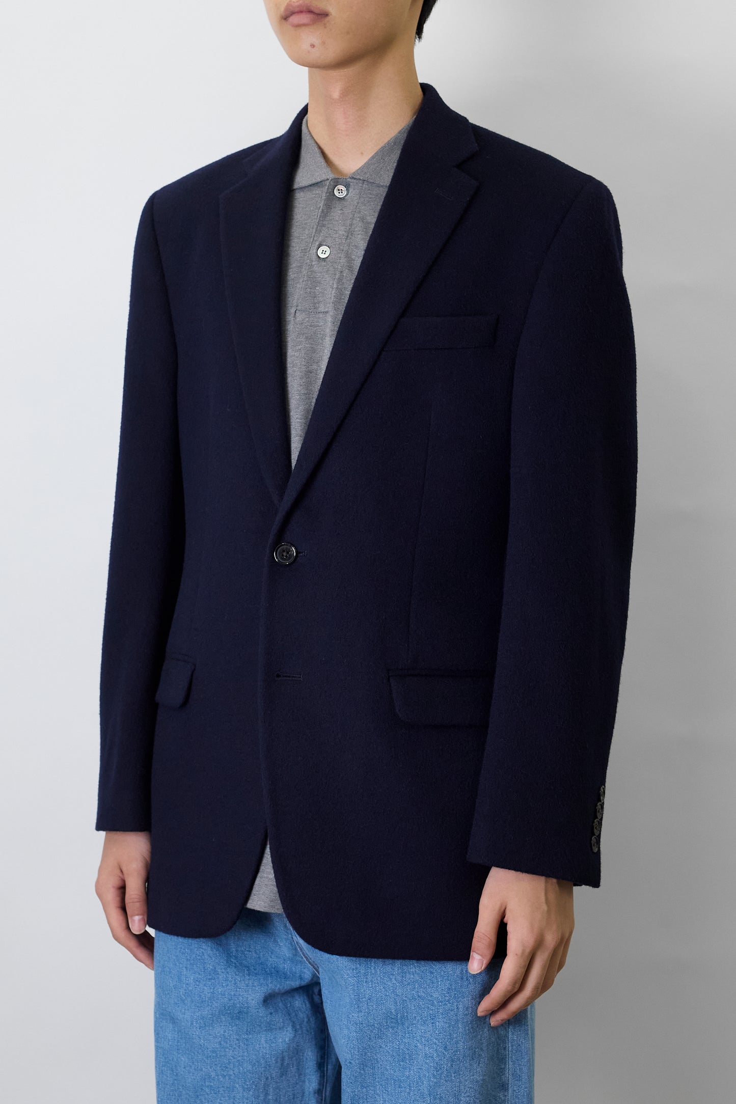RALPH LAUREN NAVY CASHMERE TAILORED JACKET