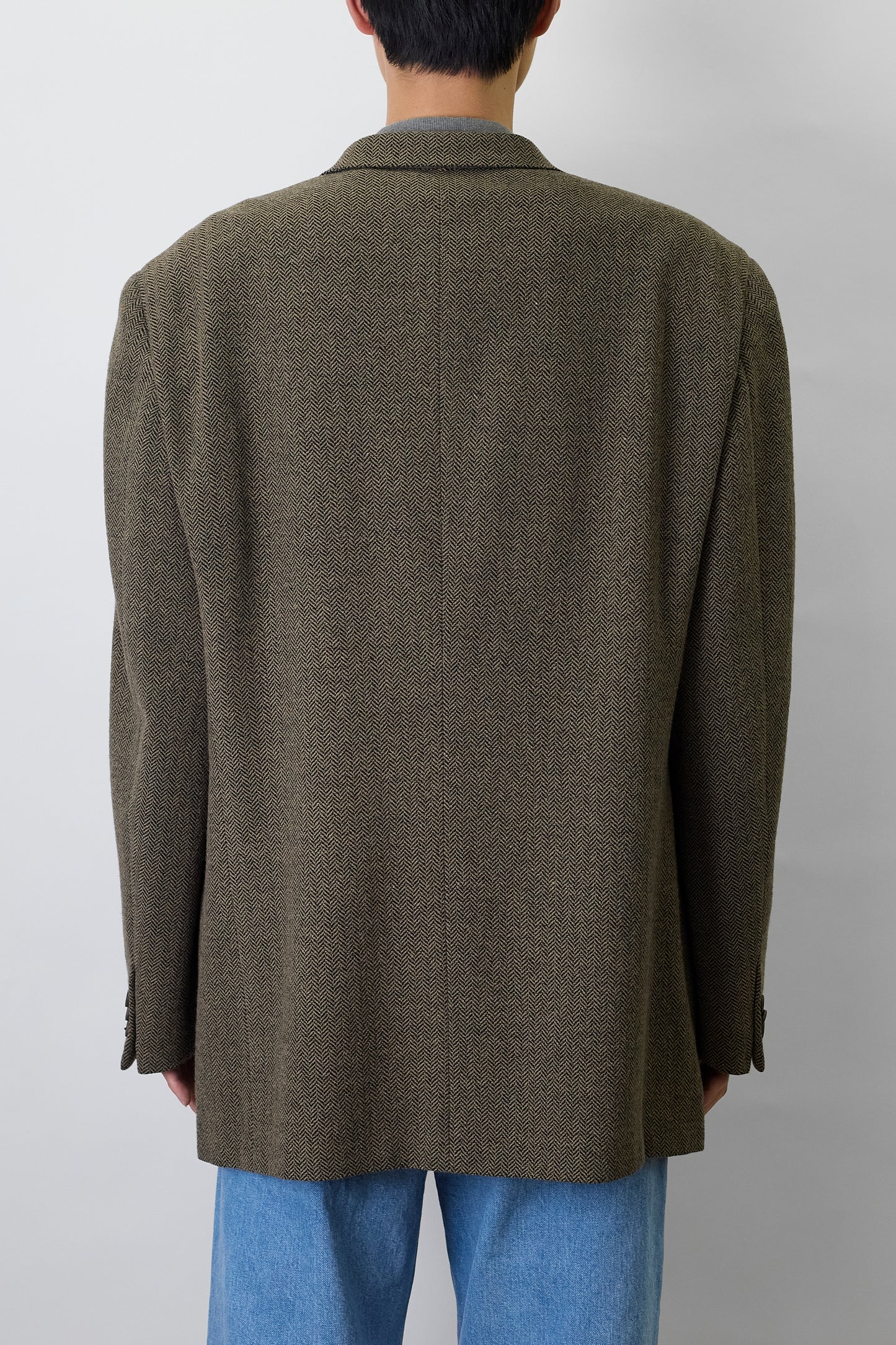 GIORGIIO ARMANI BROWN WOOL TAILORED JACKET MADE IN ITALY