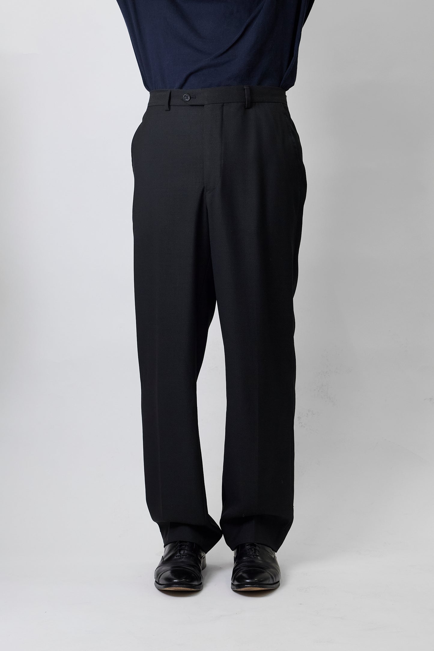 GIORGIO ARMANI BLACK WOOL WIDE PANTS MADE IN ITALY