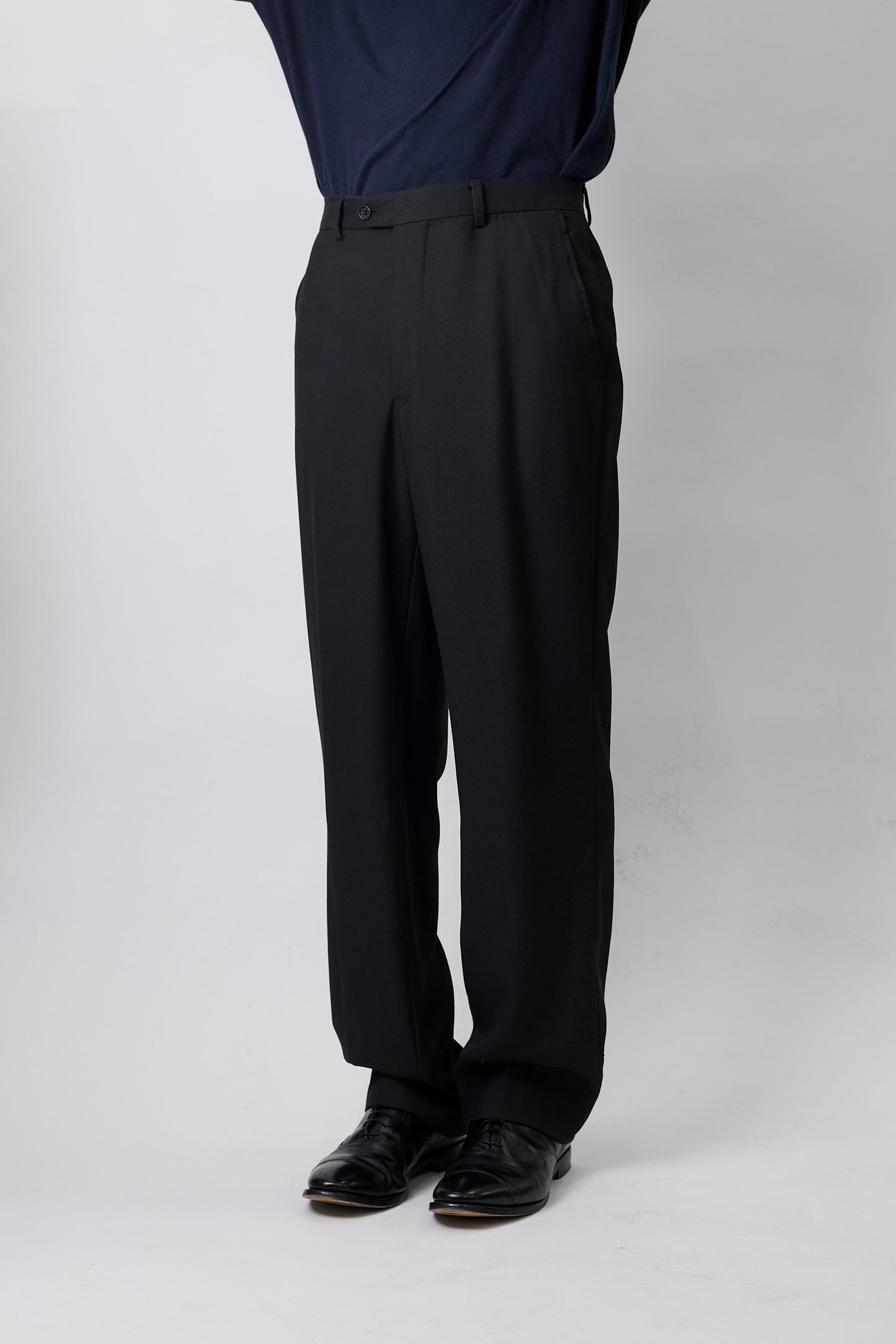 GIORGIO ARMANI BLACK WOOL WIDE PANTS MADE IN ITALY