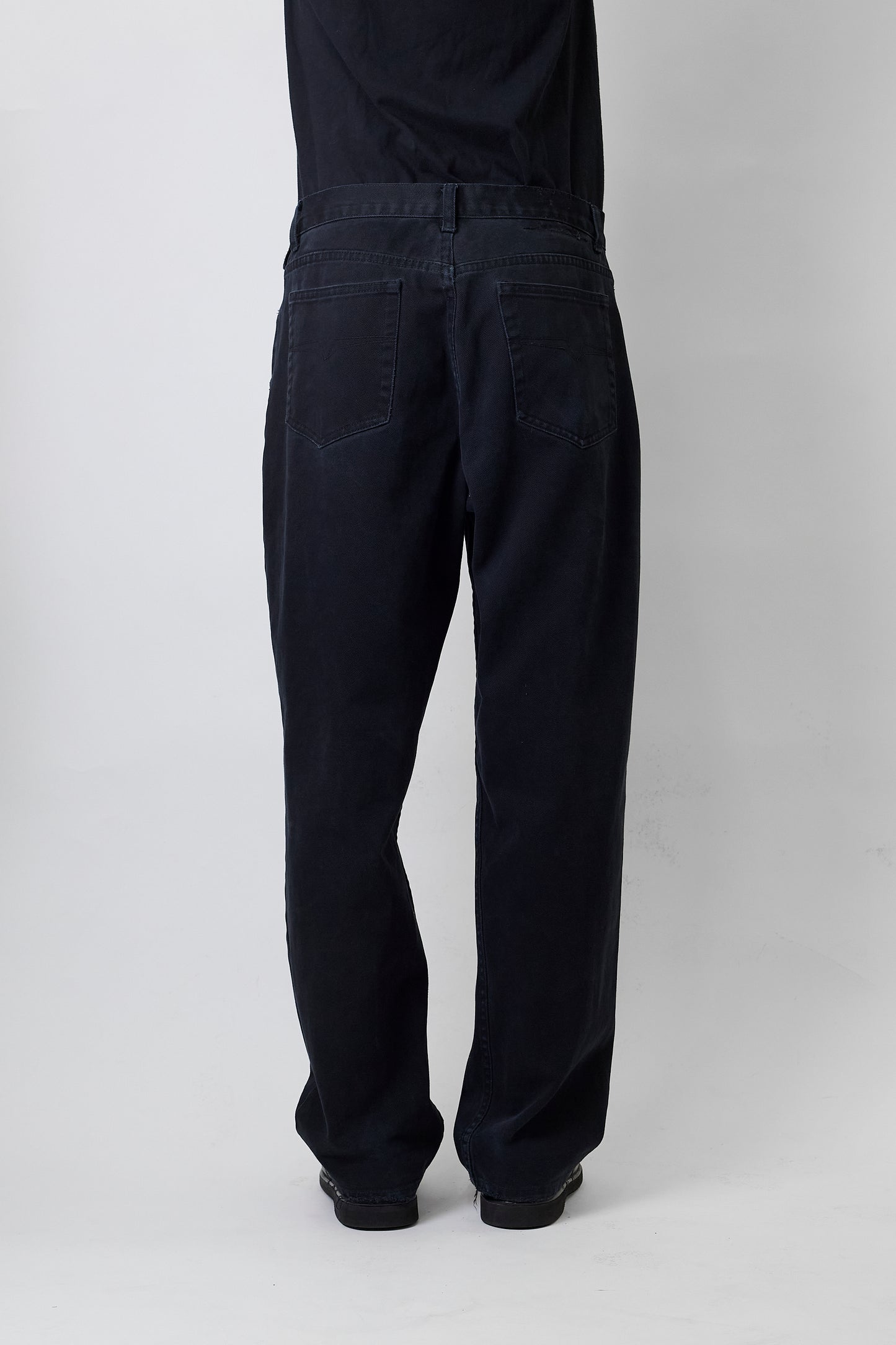 VERSACE JEANS COUTURE BLACK WIDE DENIM PANTS MADE IN ITALY