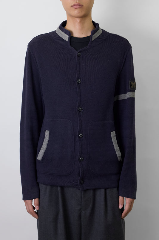 ARMANI JEANS GRAY NAVY KNIT JACKET