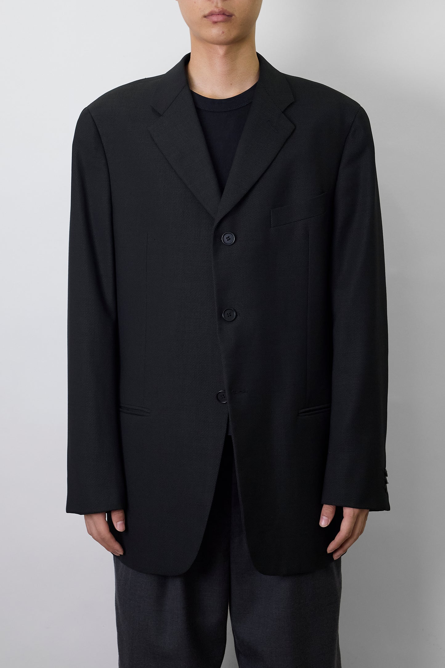 GIORGIIO ARMANI BLACK WOOL TAILORED JACKET MADE IN ITALY