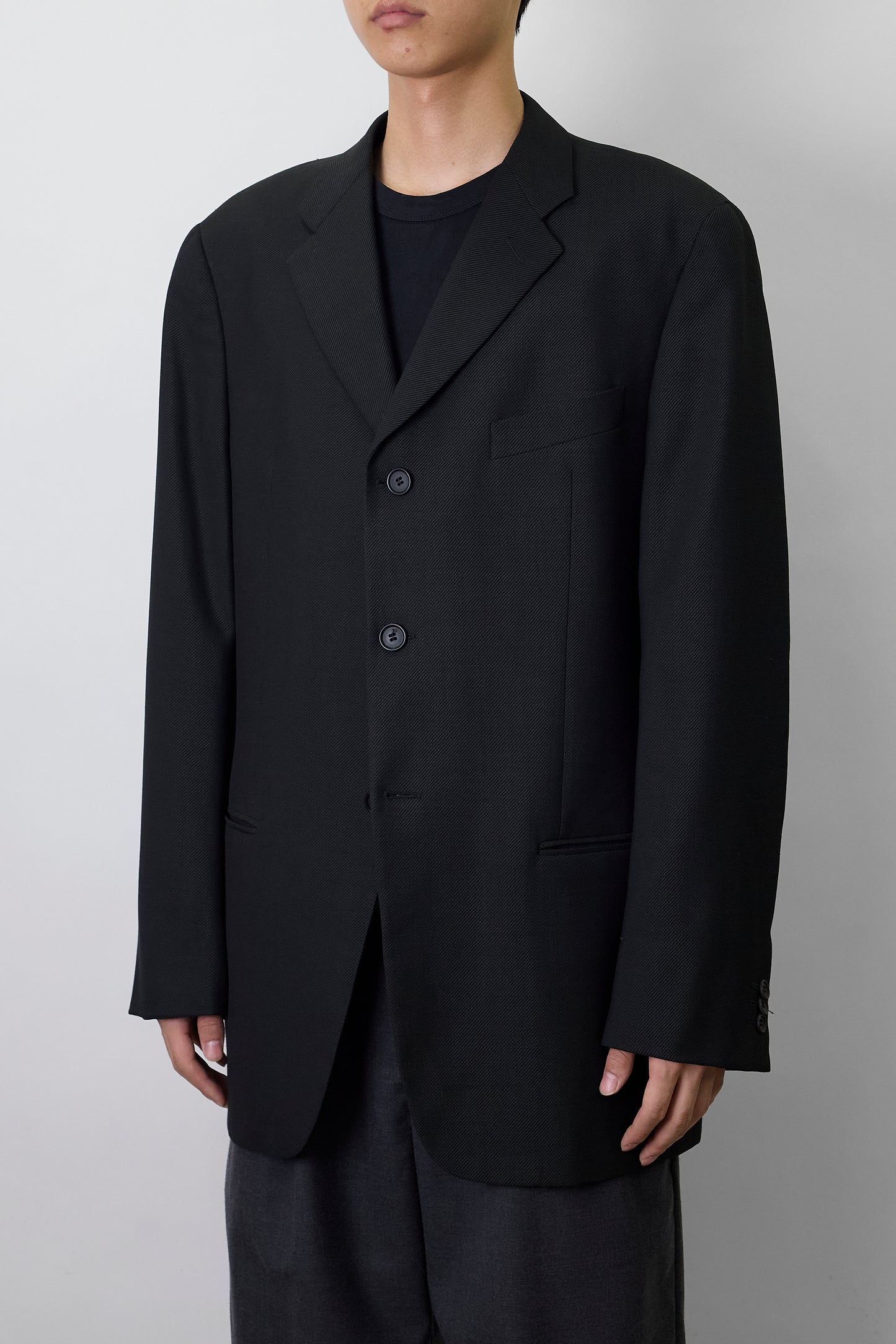 GIORGIIO ARMANI BLACK WOOL TAILORED JACKET MADE IN ITALY