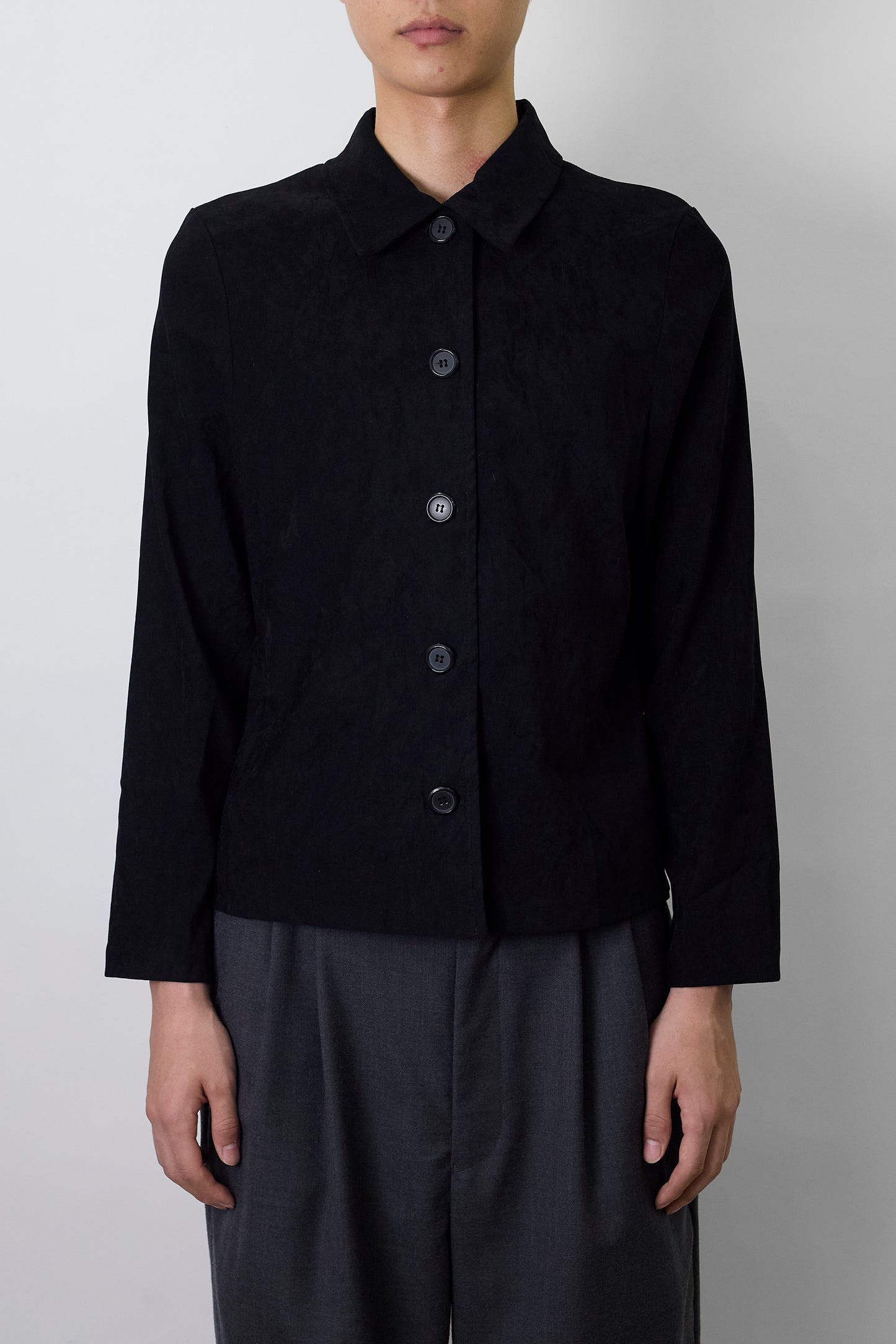 VINTAGE BLACK SHORT SHIRT JACKET
