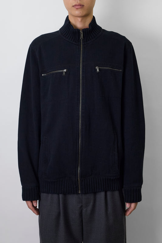 CALVIN KLEIN NAVY ZIP UP KNIT JACKET