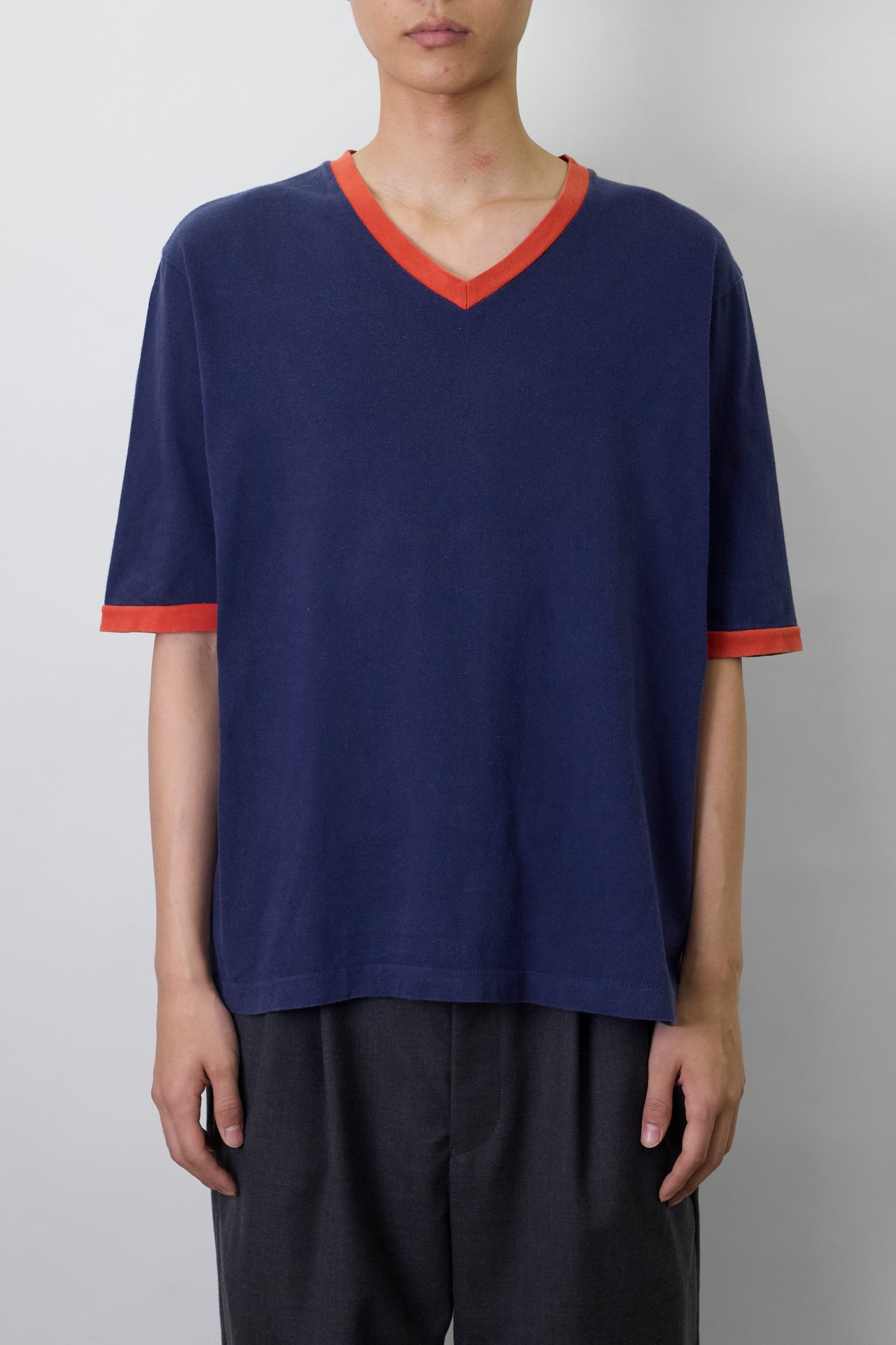 AGNES. B HOMME NAVY HALF SLEEVE TEE SHIRT MADE IN FRANCE