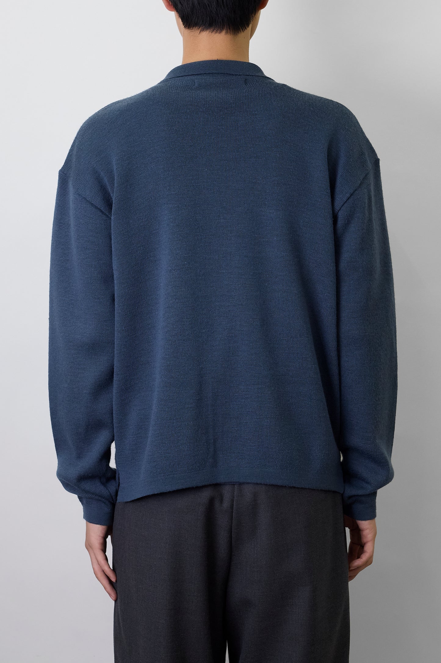 VINTAGE BLUE GRAY WOOL KNIT SHIRT