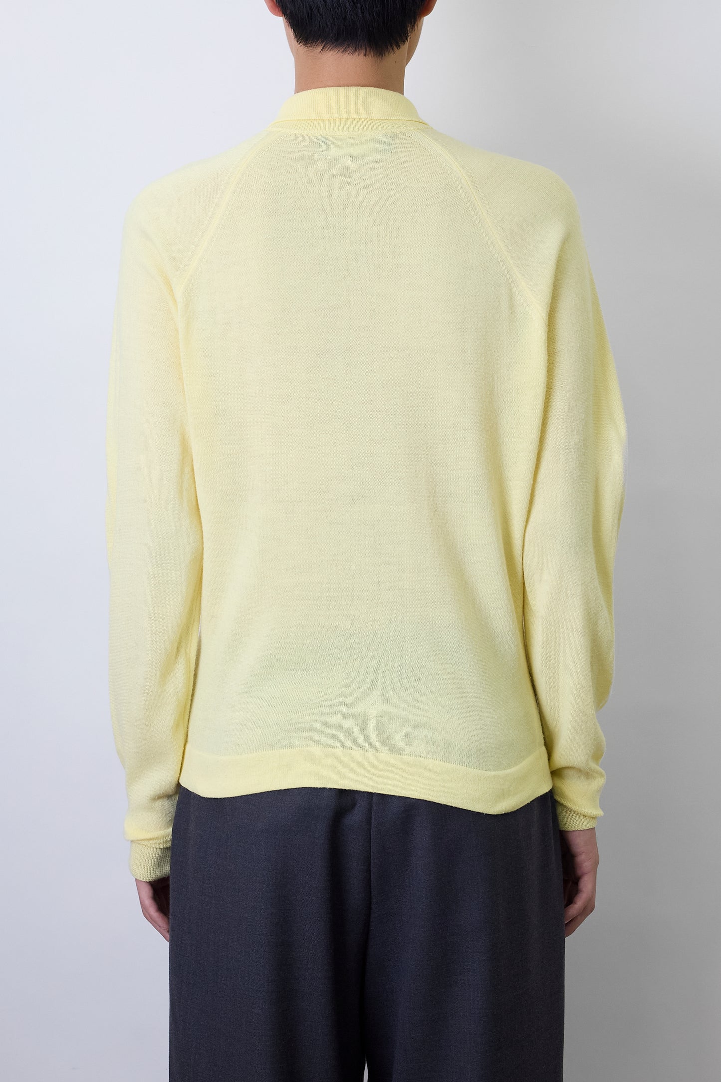 VINTAGE YELLOW KNIT POLO SHIRT MADE IN USA