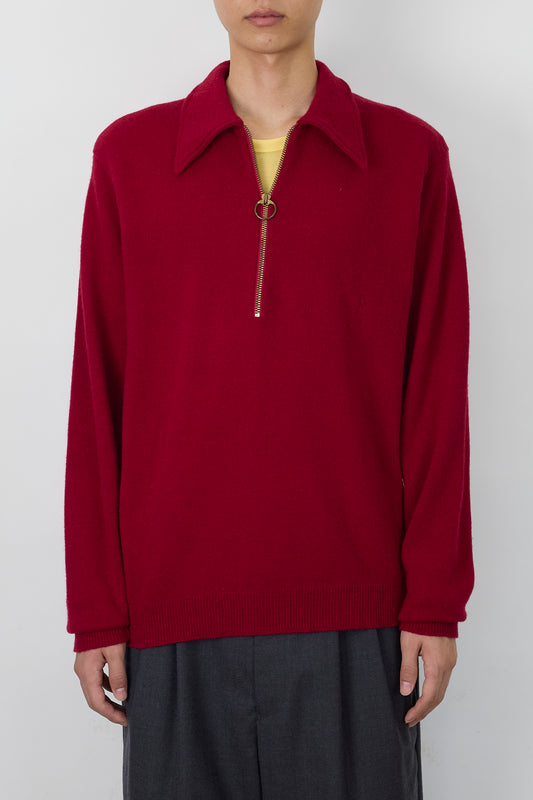 LORD JEFF RED WOOL KNIT MADE IN USA