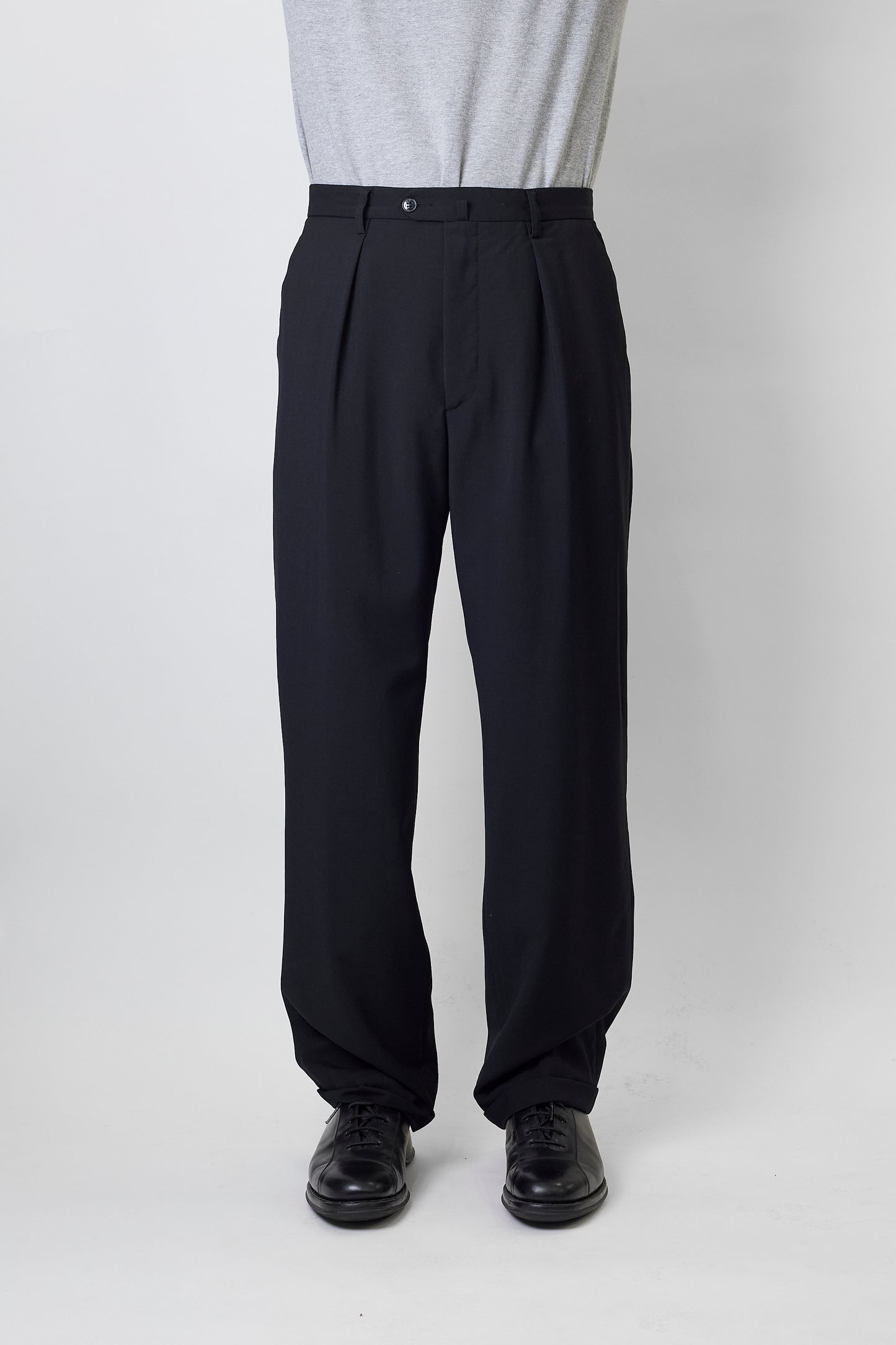 AGNES B. HOMME BLACK WOOL PANTS MADE IN FRANCE