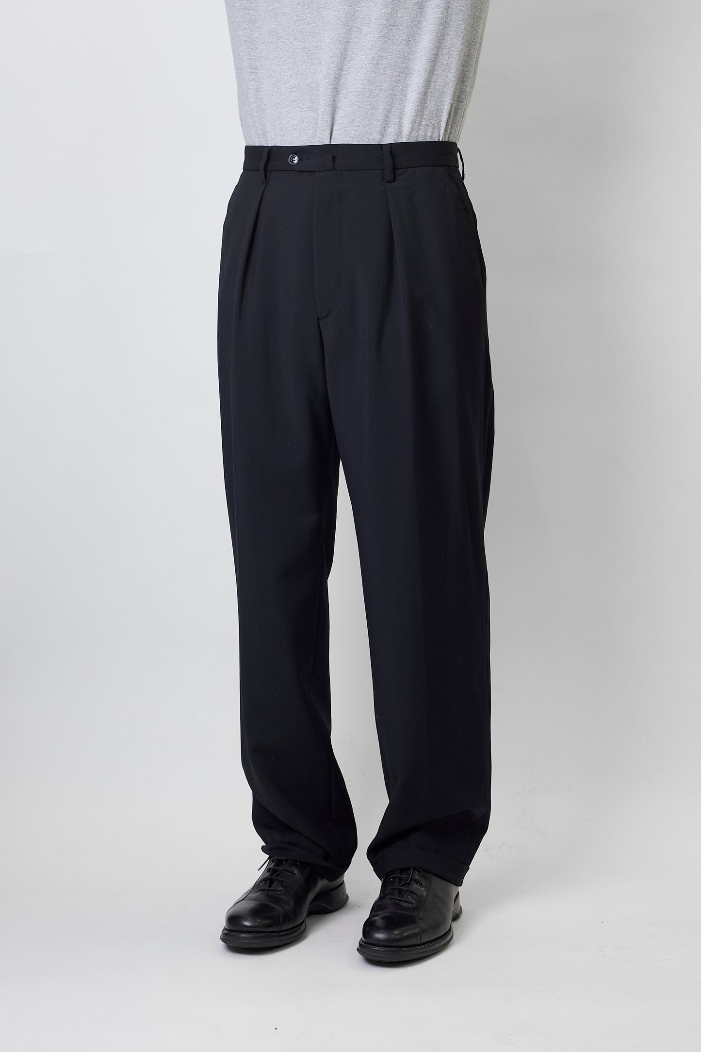 AGNES B. HOMME BLACK WOOL PANTS MADE IN FRANCE