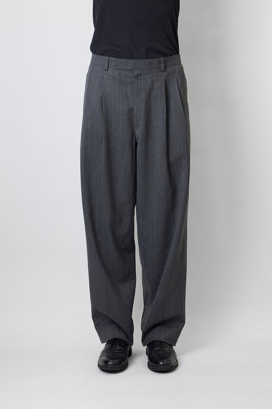 VINTAGE GRAY WOOL WIDE PANTS