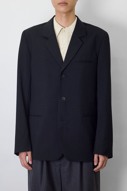 AGNES B. HOMME BLACK WOOL TAILORED JACKET MADE IN FRANCE