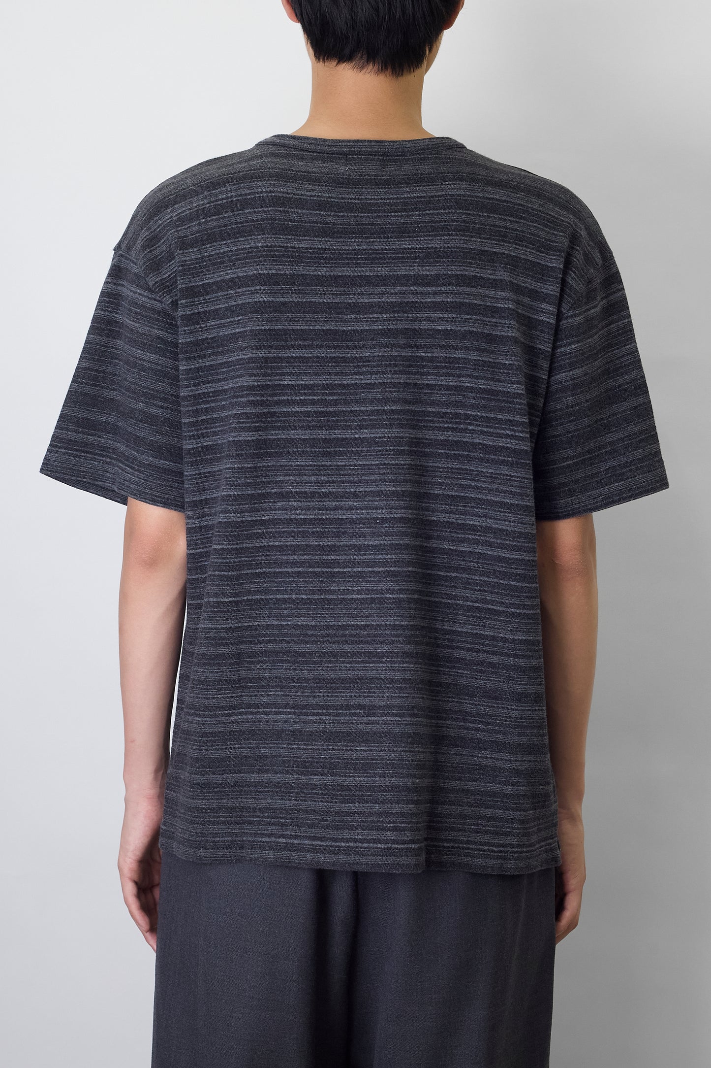 CALVIN KLEIN JEANS GRAY BORDER HALF SLEEVE TEE SHIRT