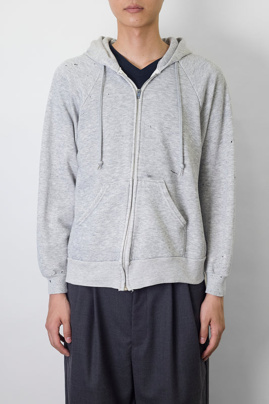 VINTAGE GRAY ZIP UP HOODIE