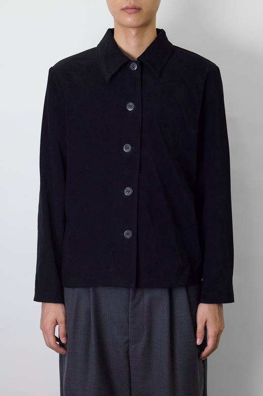 VINTAGE BLACK SHORT SHIRT JACKET MADE IN CANADA