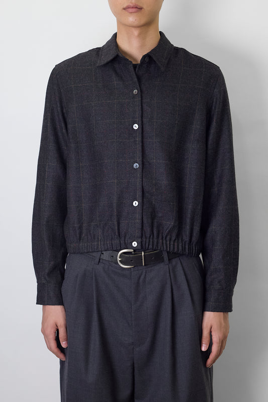 VINTAGE GRAY WOOL SHORT SHIRT JACKET MADE IN USA
