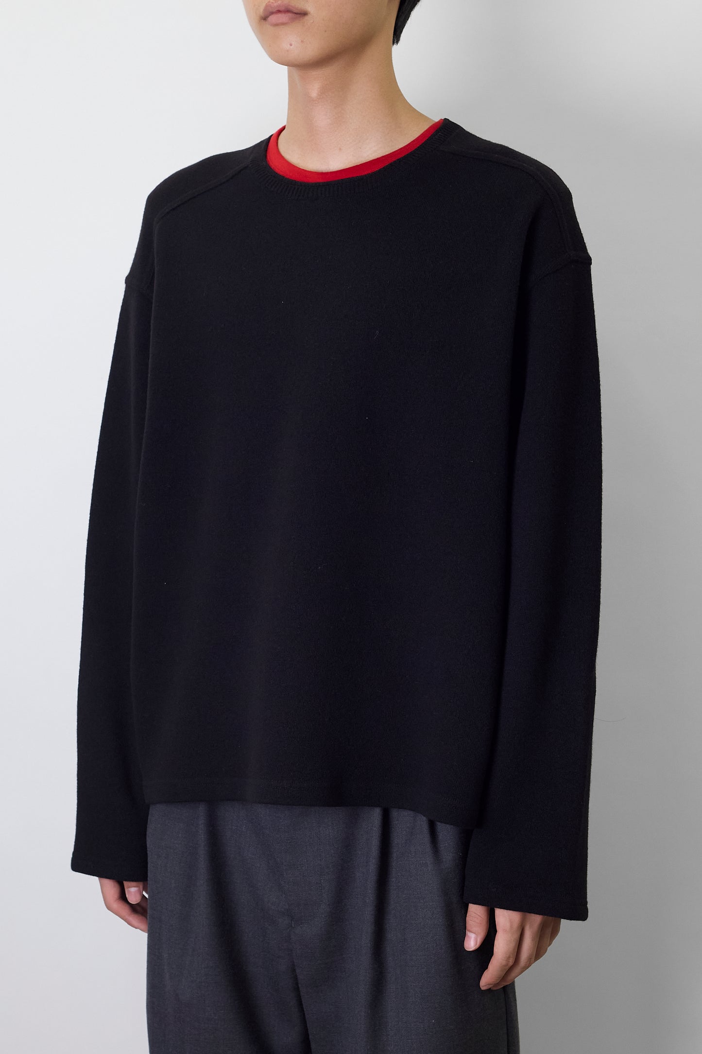 JIL SANDER BY JILSANDER BLACK WOOL SHORT KNIT MADE IN ITALY