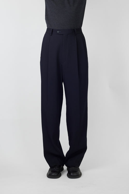 CALVIN KLEIN BLACK NAVY WOOL WIDE PANTS