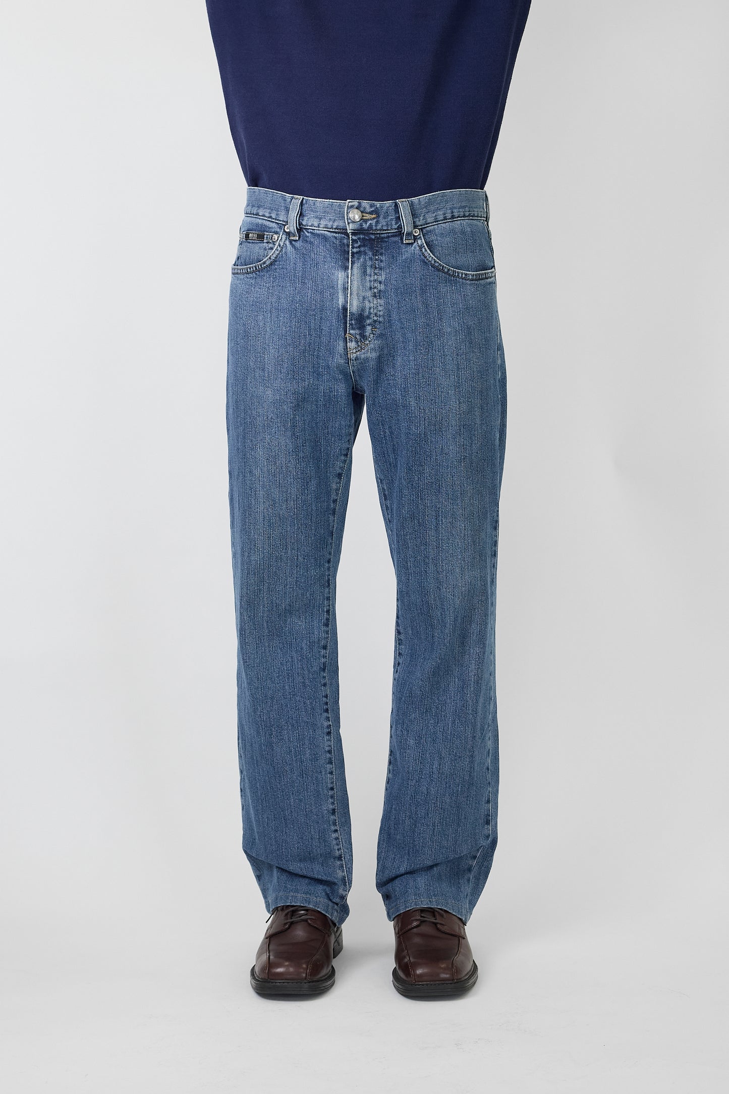 HUGO BOSS BLUE DENIM WIDE PANTS MADE IN ROMANIA