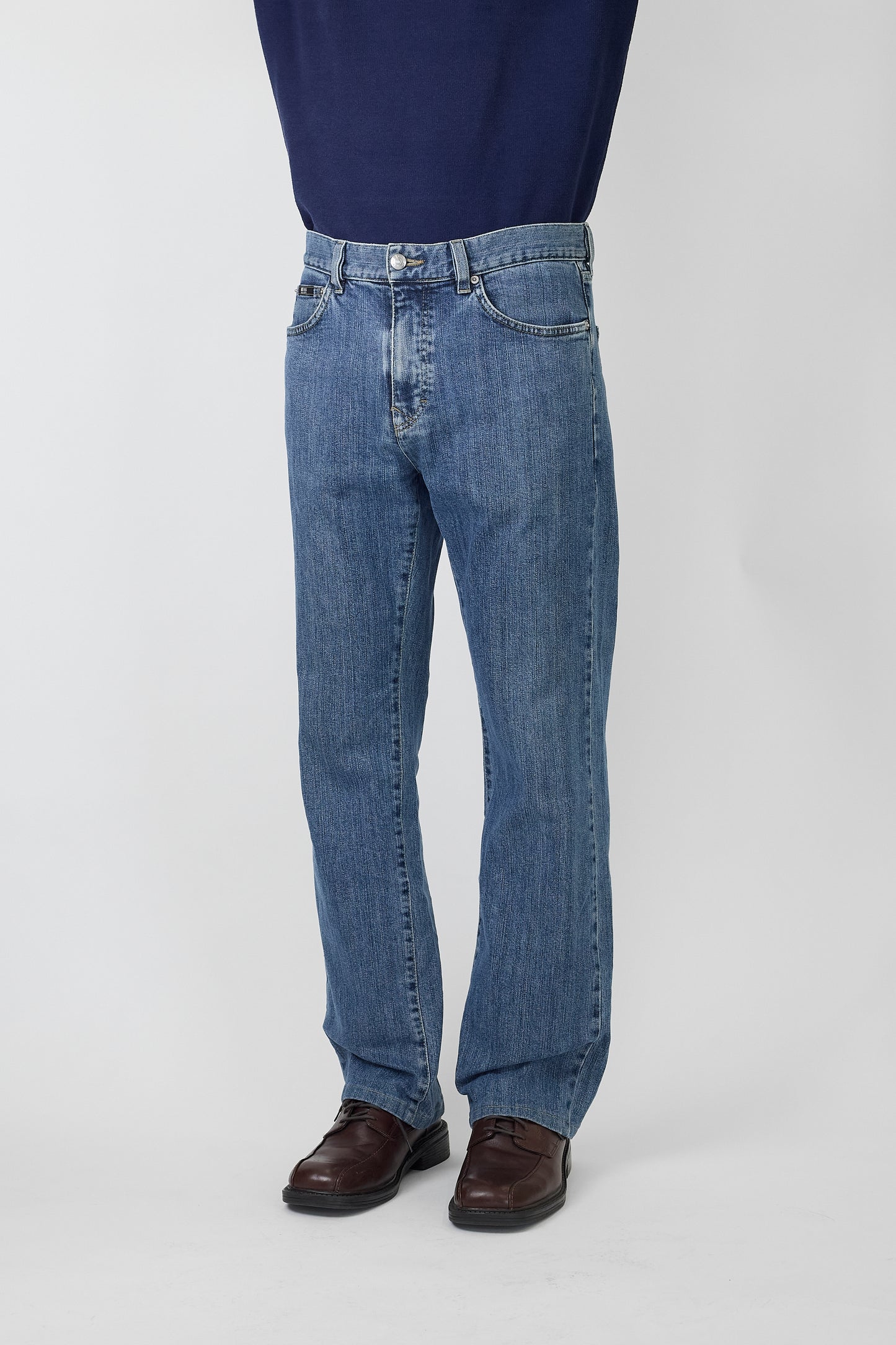 HUGO BOSS BLUE DENIM WIDE PANTS MADE IN ROMANIA