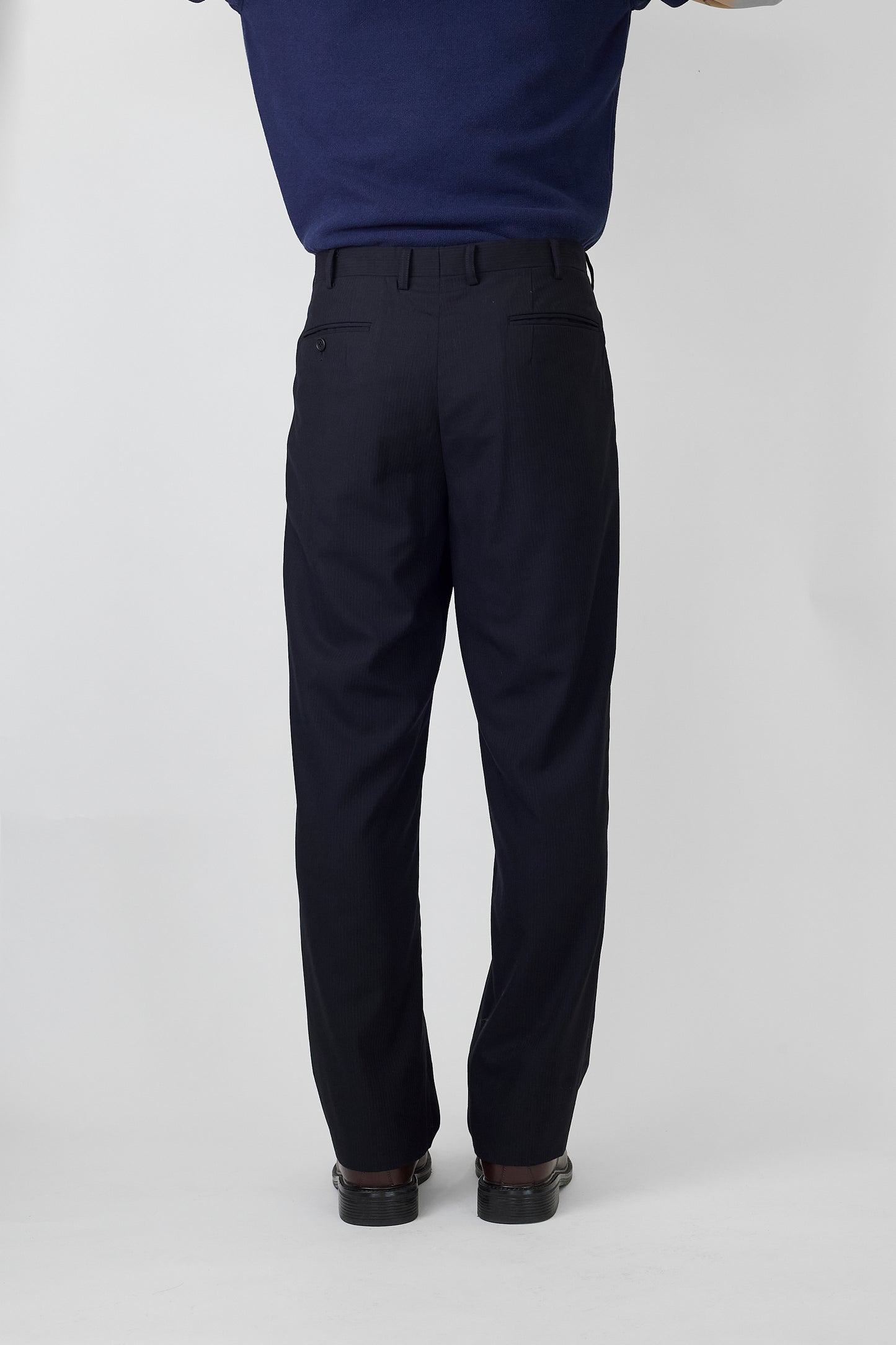 BURBERRY NAVY STRIPE WIDE PANTS