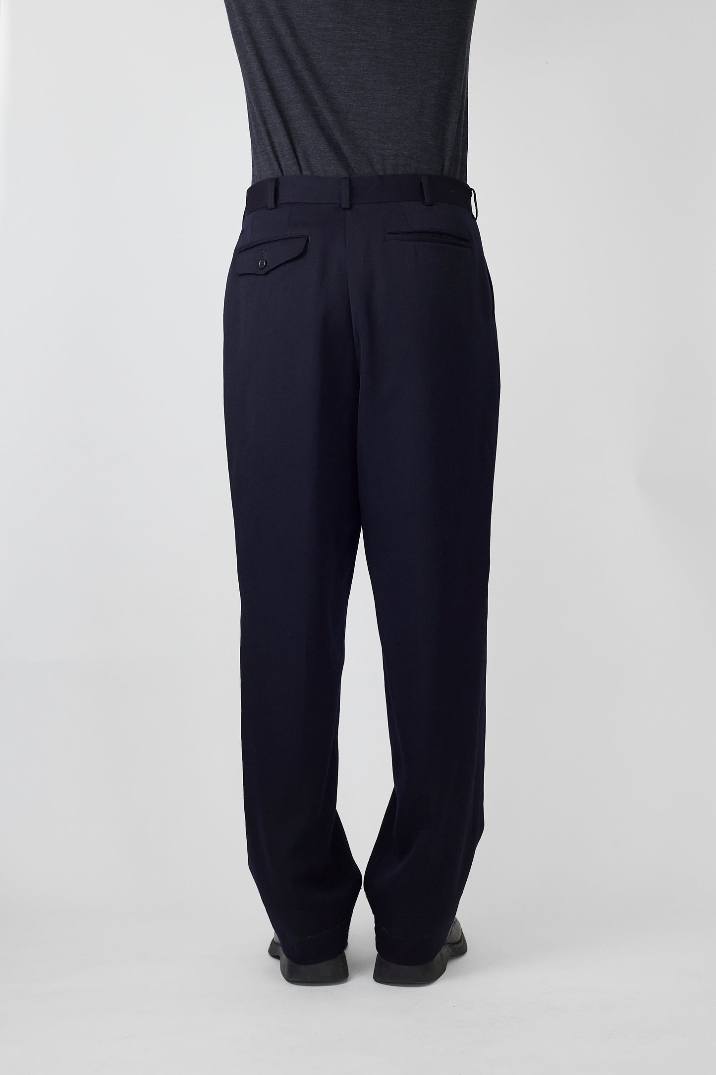 BURBERRYS NAVY WOOL WIDE PANTS
