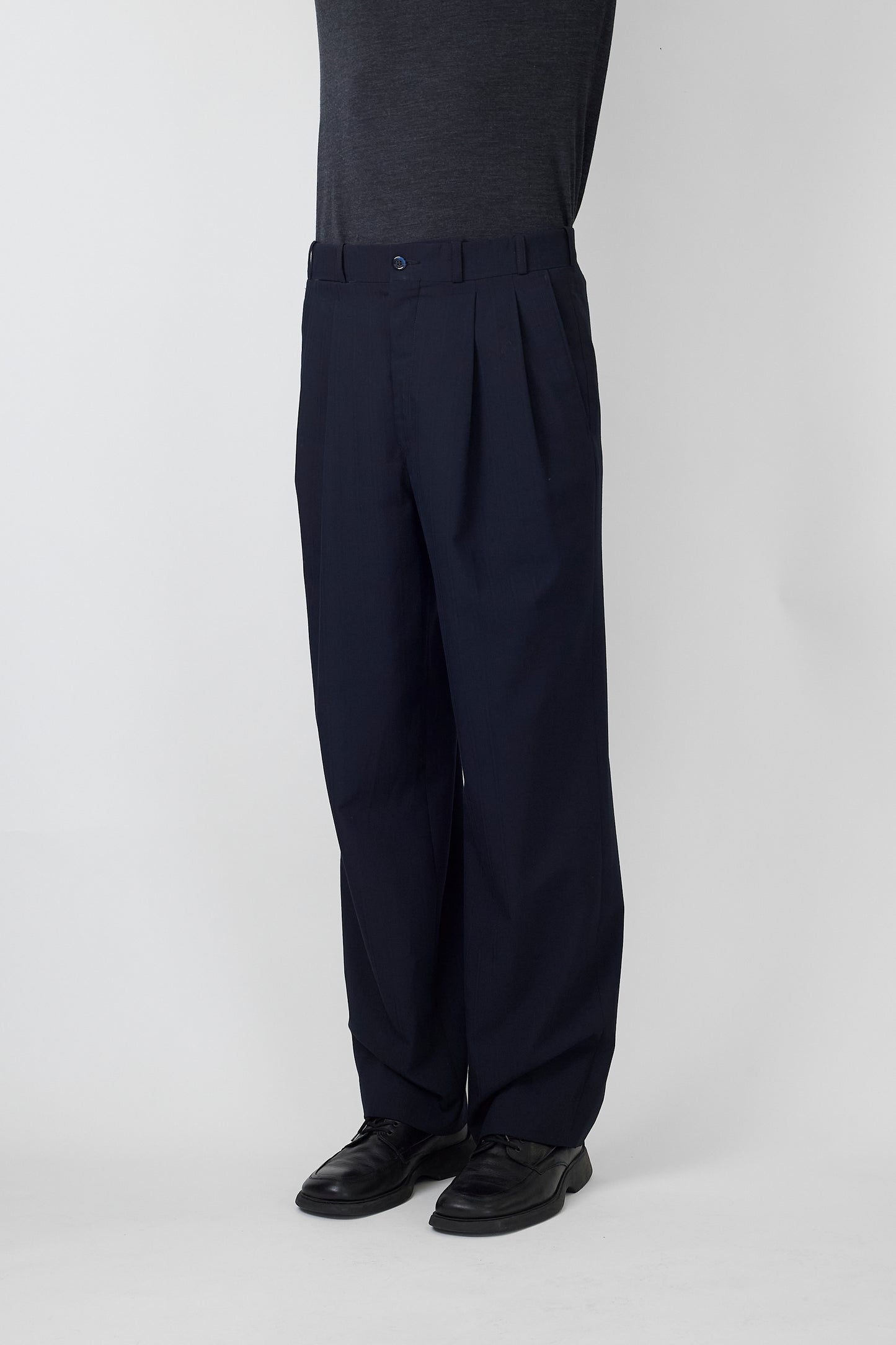 VINTAGE NAVY BLACK WIDE PANTS MADE IN SPAIN