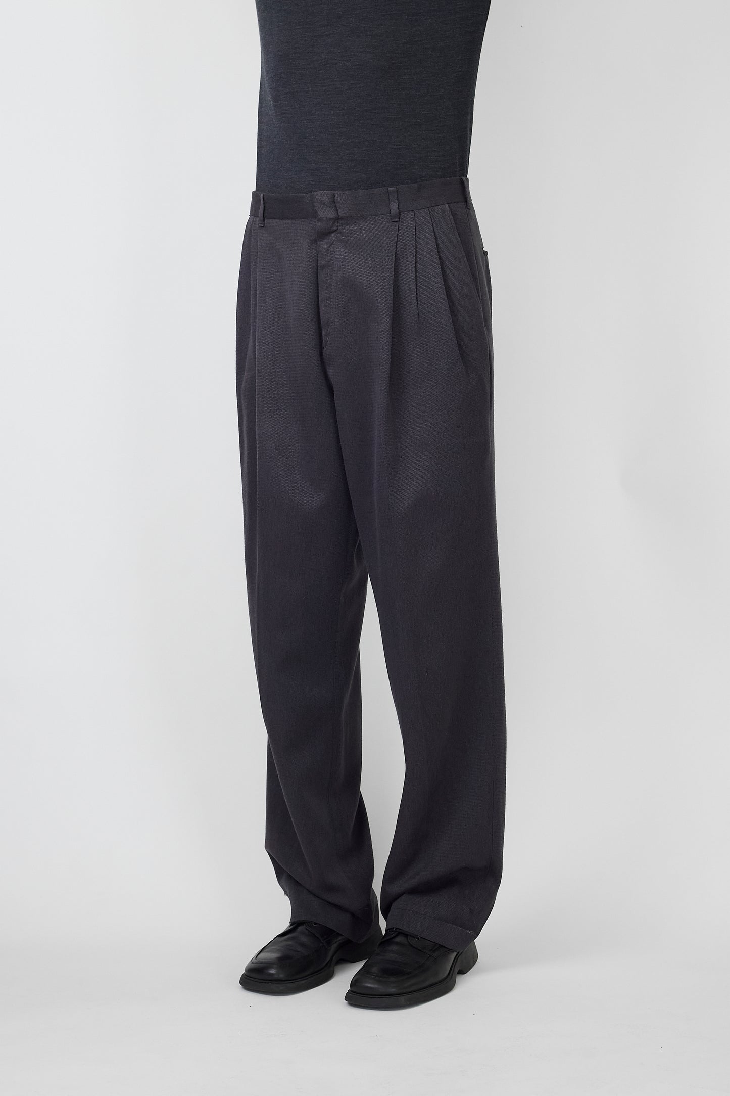 ALEXANDER JULIAN GRAY WIDE PANTS MADE IN USA