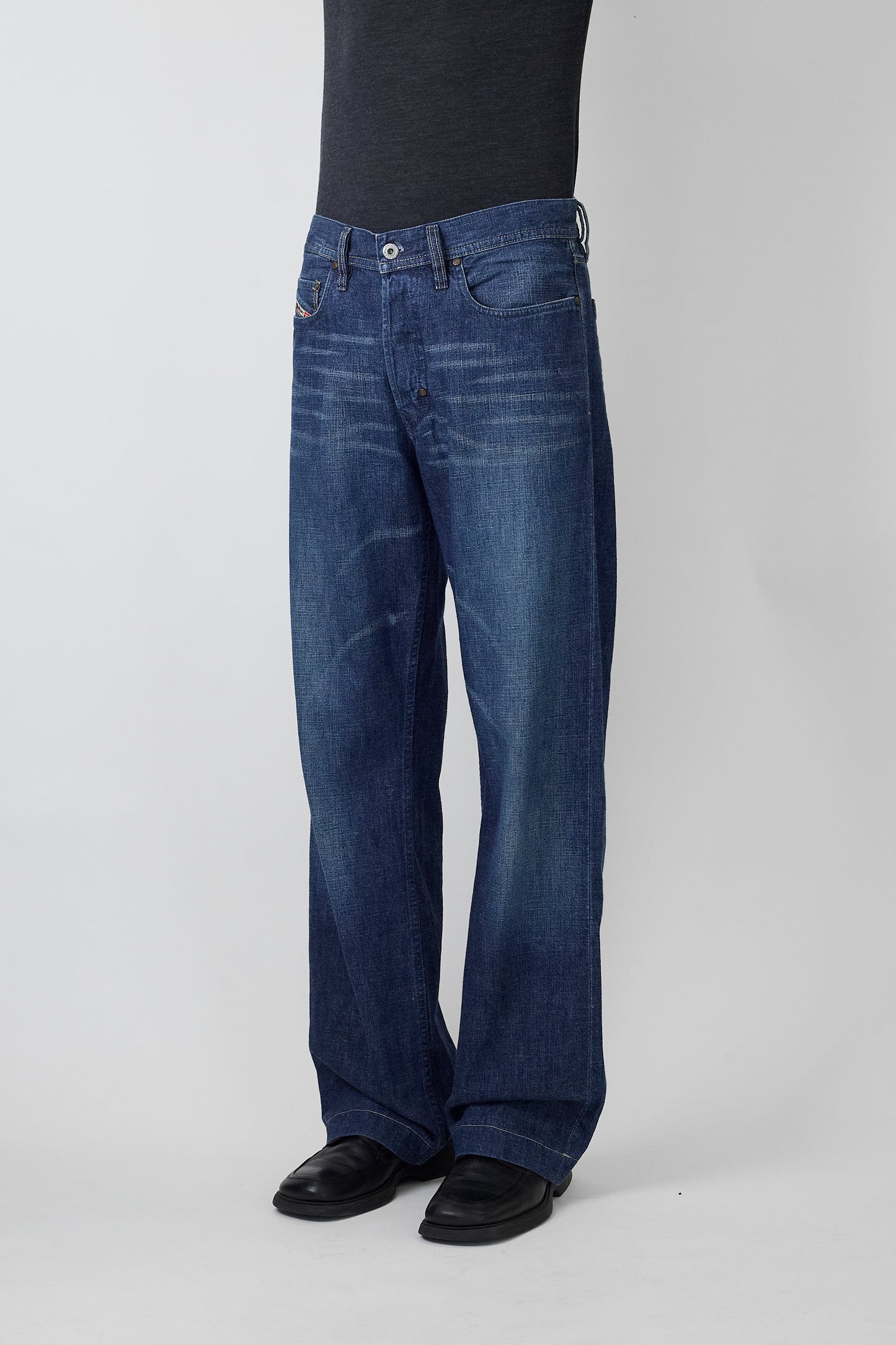 DIESEL INDIGO DENIM WIDE PANTS