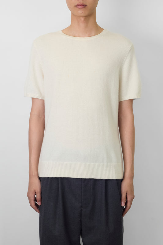 VINTAGE WHITE CASHMERE HALF SLEEVE KNIT