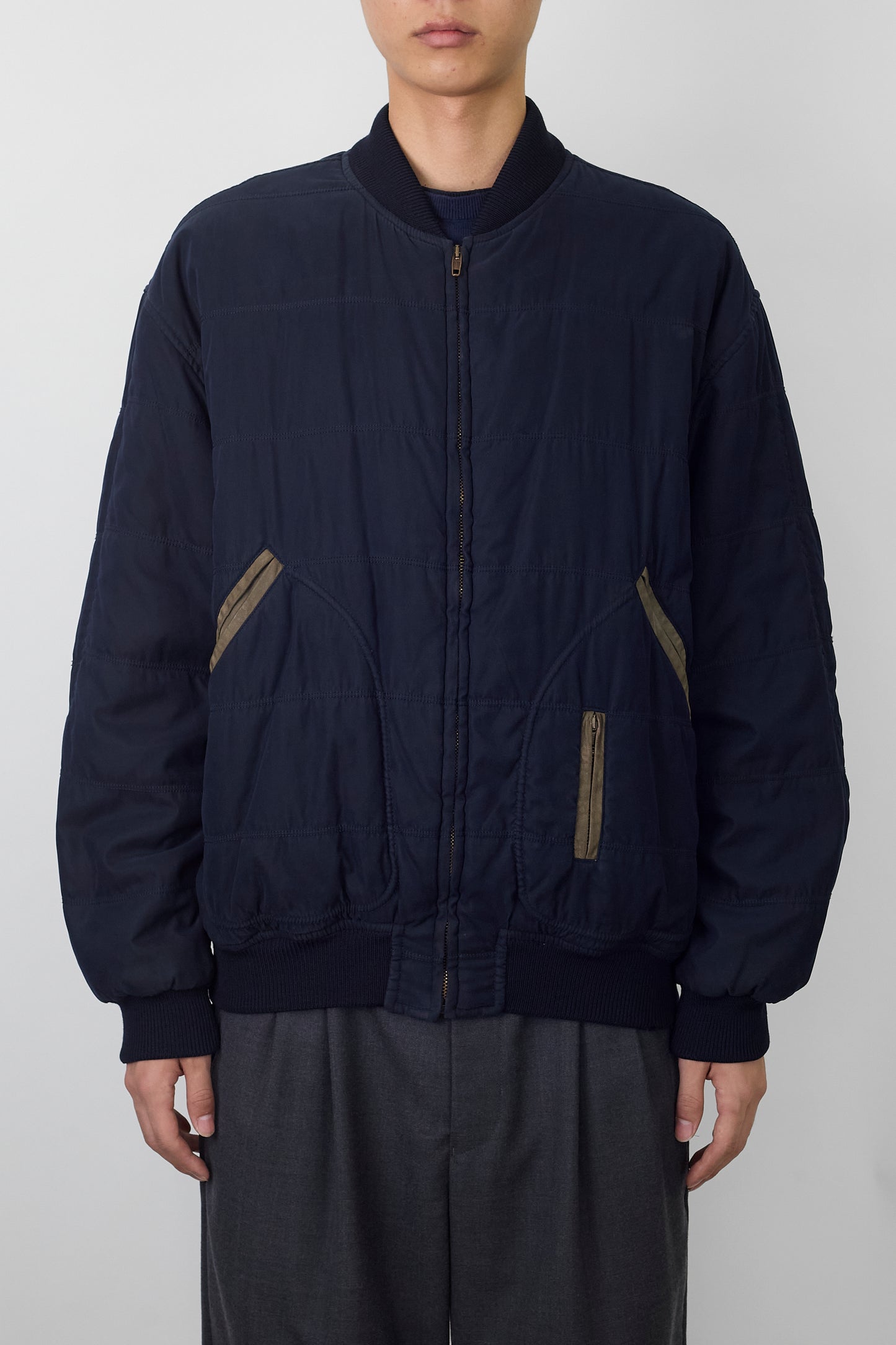 GIANNI VERSACE PADDED NAVY SHORT JACKET MADE IN ITALY