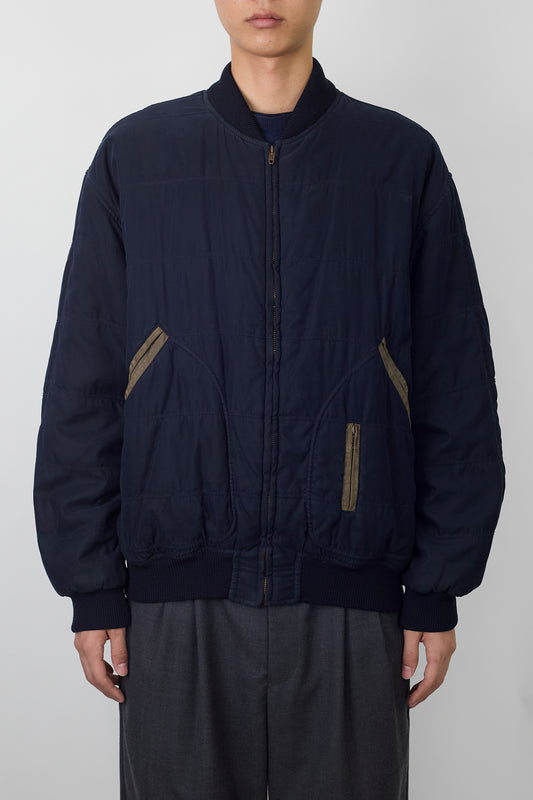 GIANNI VERSACE PADDED NAVY SHORT JACKET MADE IN ITALY