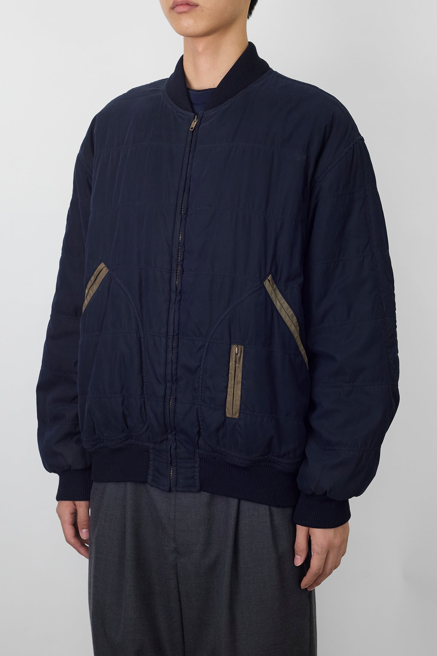 GIANNI VERSACE PADDED NAVY SHORT JACKET MADE IN ITALY