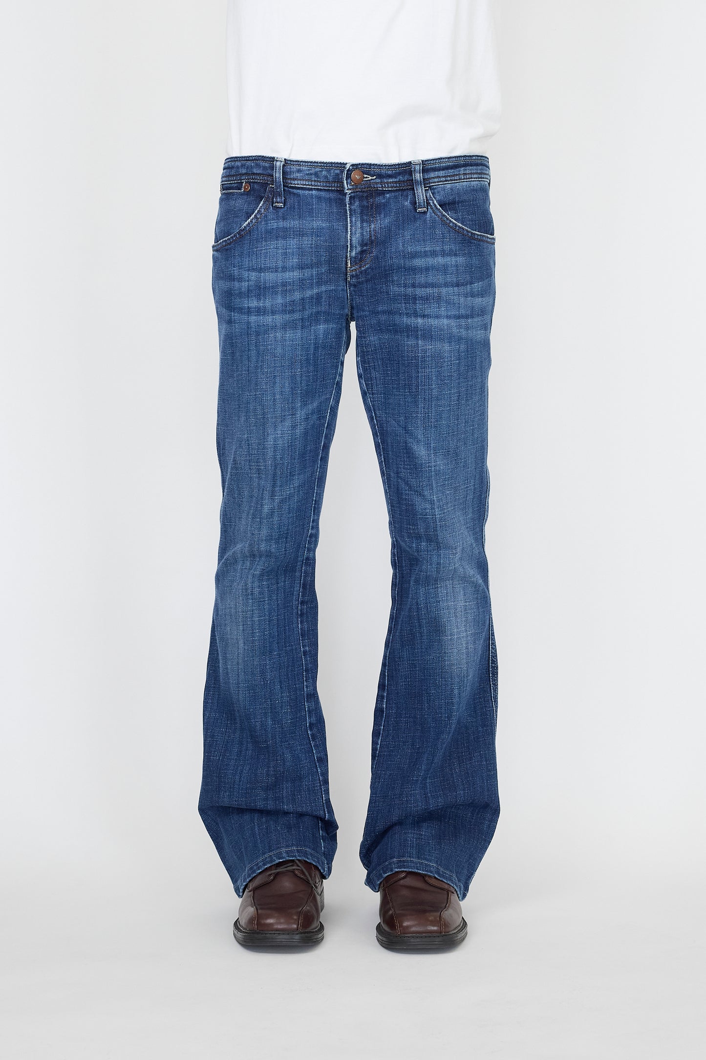 ARMANI JEANS BLUE DENIM FLARE PANTS