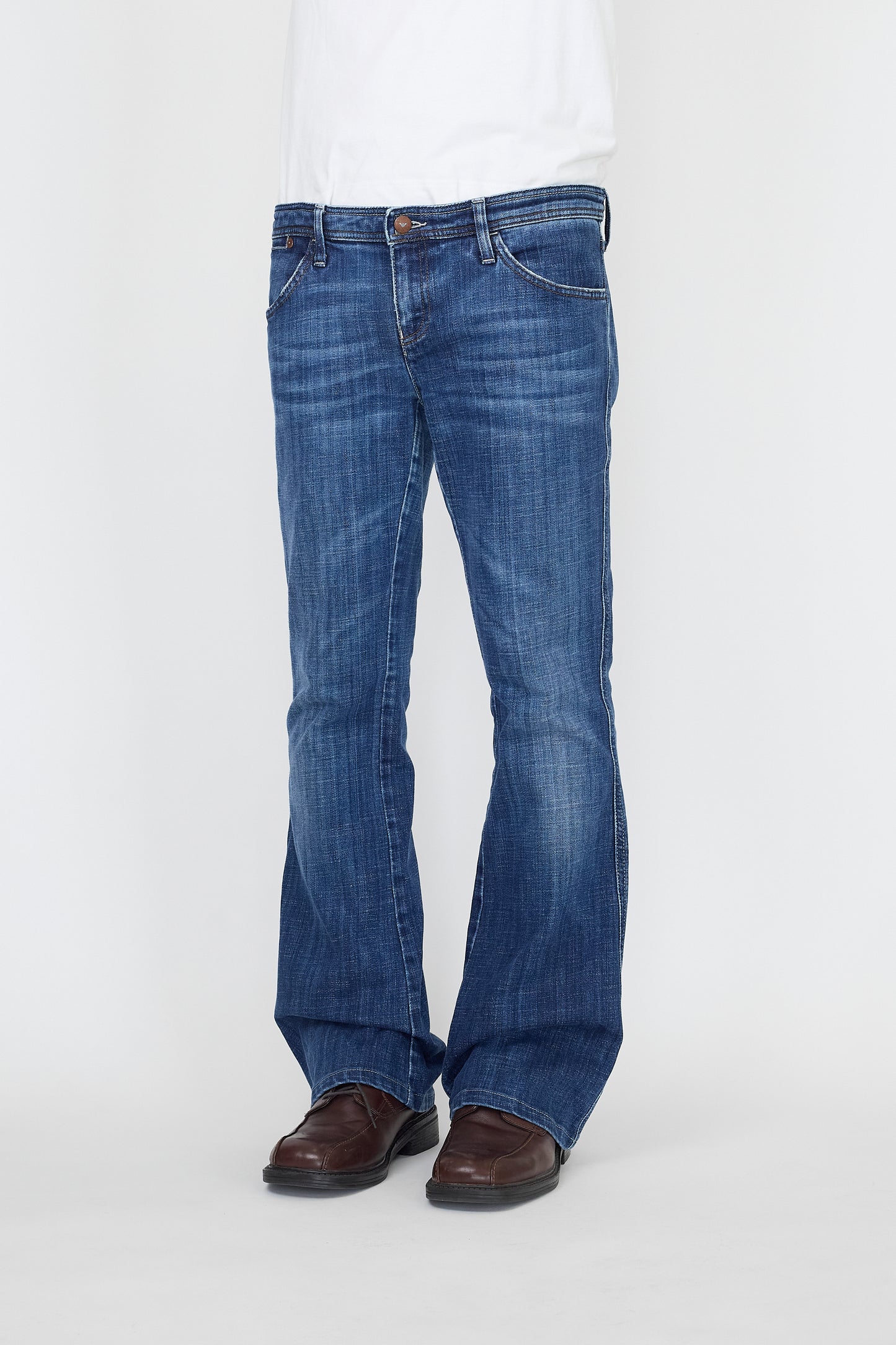 ARMANI JEANS BLUE DENIM FLARE PANTS